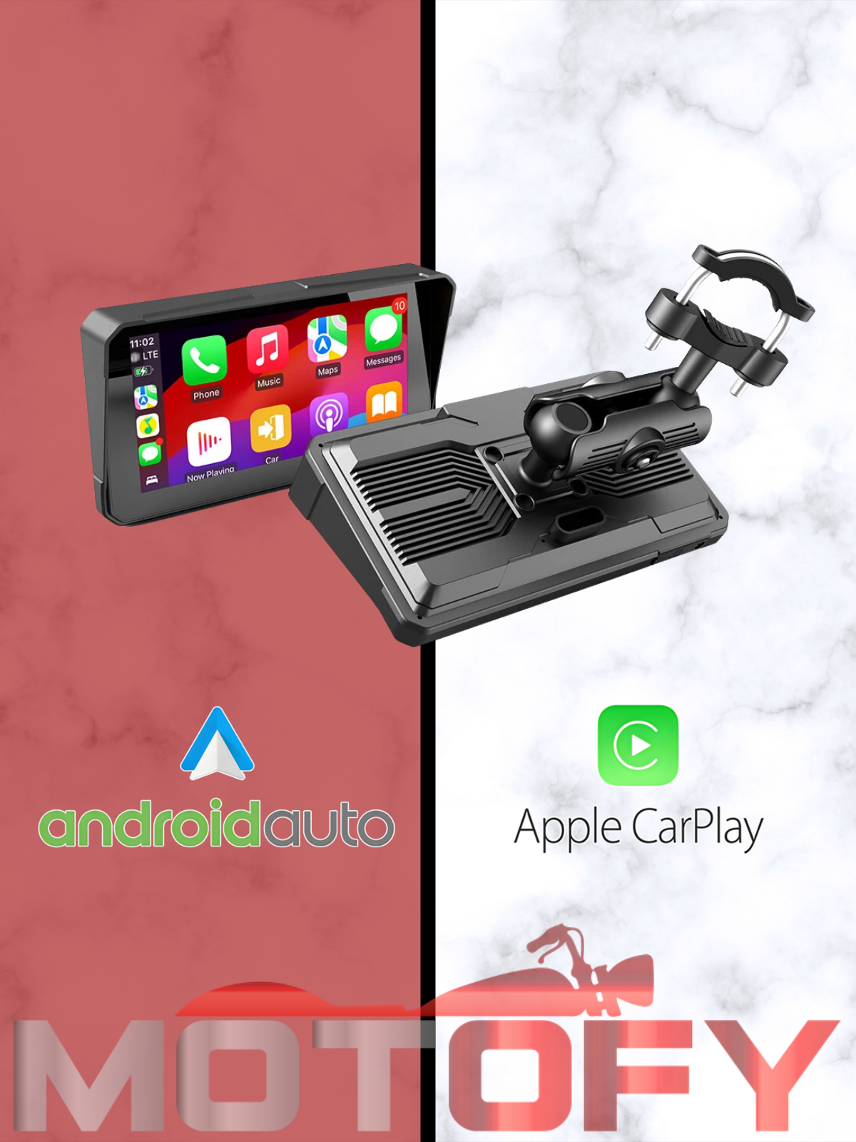 6 İNÇ MOTOSİKLET CAR PLAY ANDROİD AUTO ÖZELLİKLİ MULTİMEDYA BLUETOOTH GPS NAVİGASYON