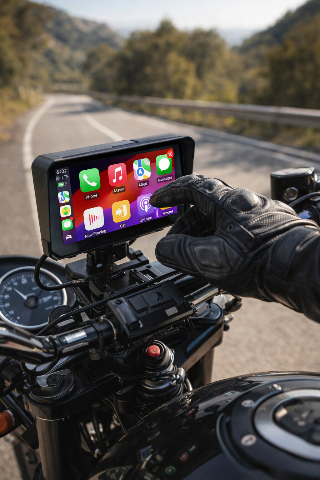 6 İNÇ MOTOSİKLET CAR PLAY ANDROİD AUTO ÖZELLİKLİ MULTİMEDYA BLUETOOTH GPS NAVİGASYON