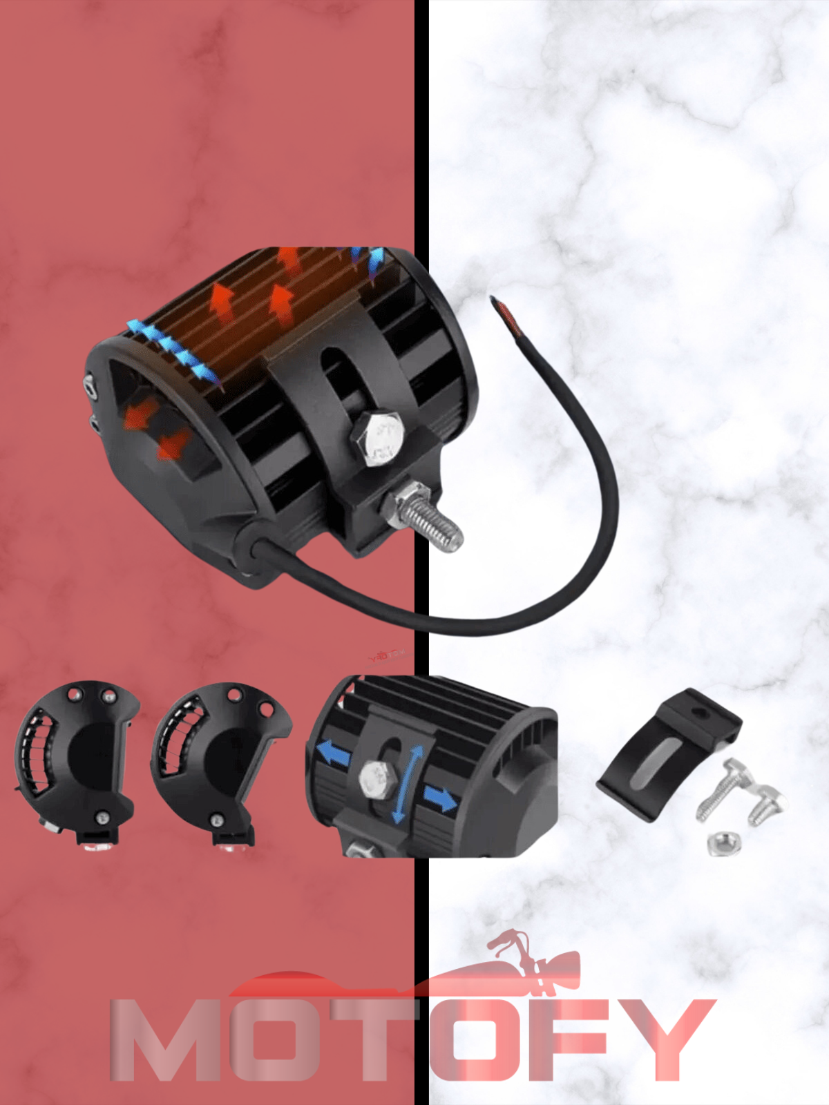 60 W  20 LED COMBO MOTOSİKLET SİS FARI TAKIMI YÜKSEK AYDINLATMA KALİTESİ + USBLİ  AÇ KAPA BUTONU