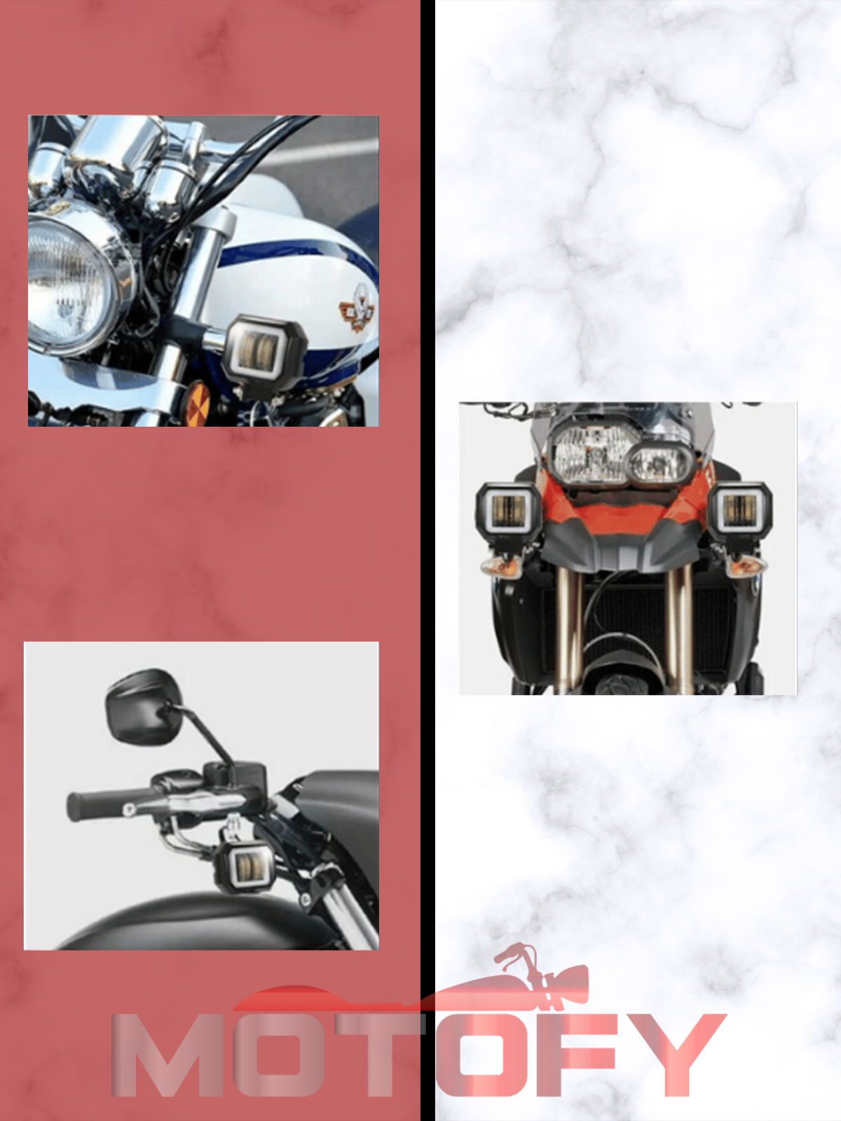 6D MERCEKLİ ANGEL MODLU LED MOTOSİKLET SİS FARI TAKIMI + USB'Lİ BUTON + STANDART BUTON