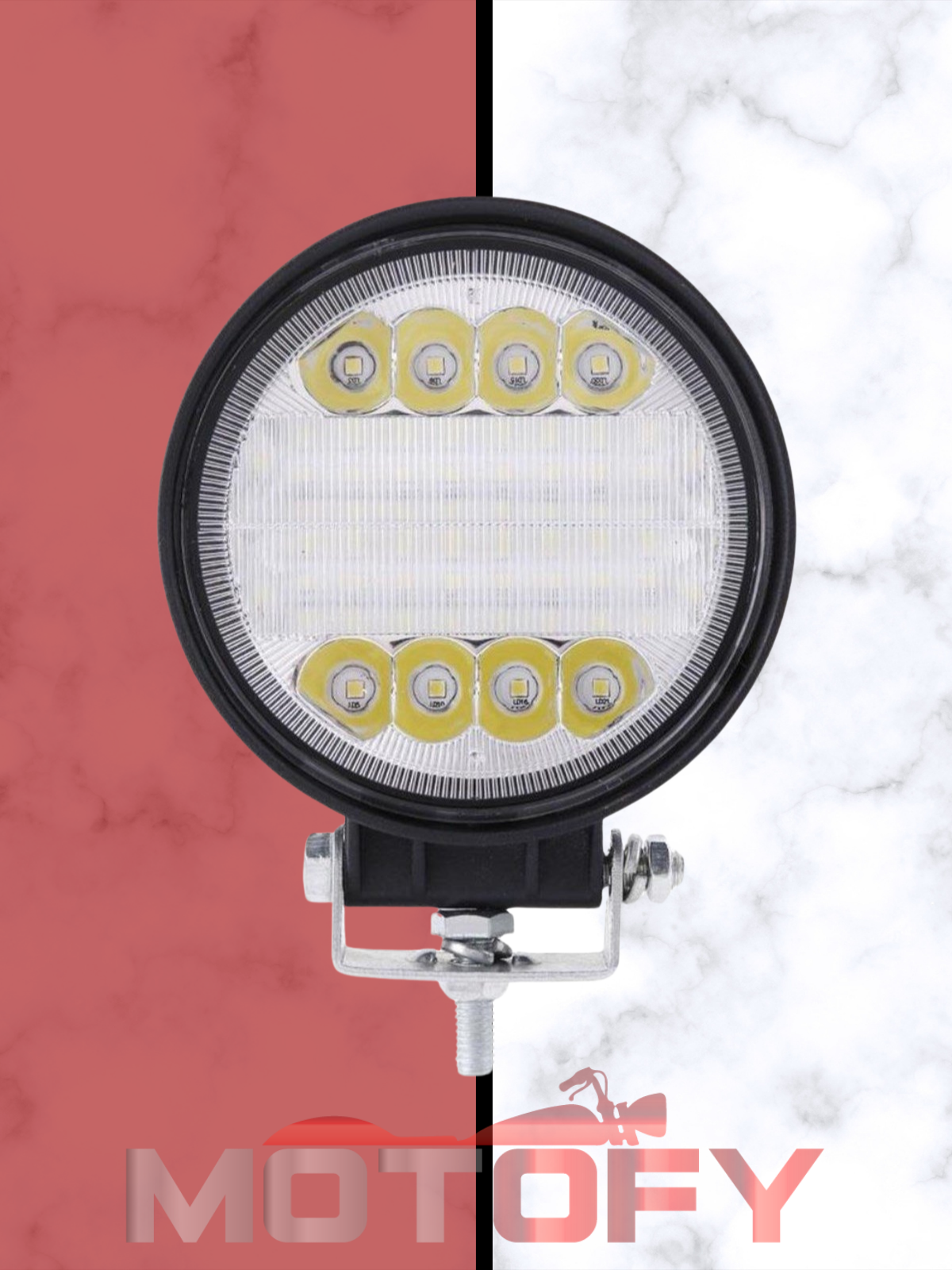 72 WATT YUVARLAK SU GEÇİRMEZ LED MOTOSİKLET SİS FARI TAKIMI + USB'Lİ BUTON
