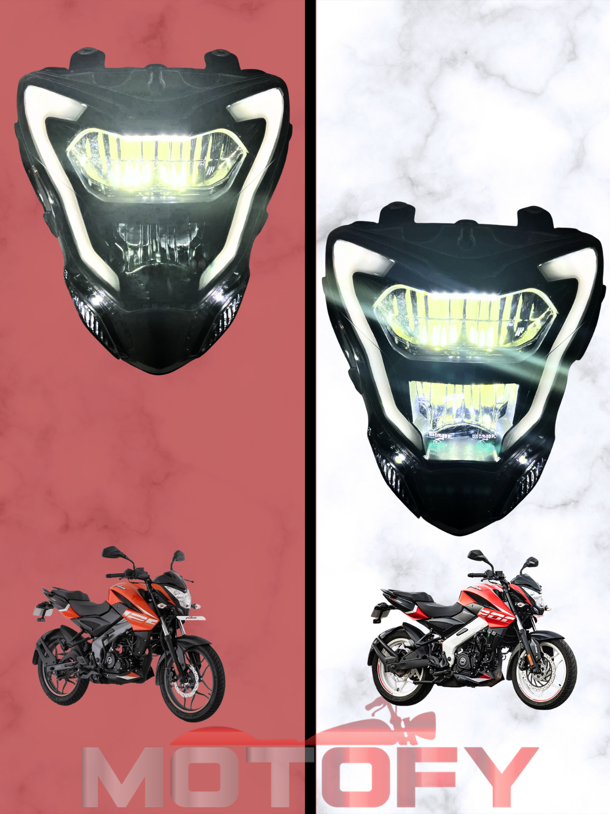BAJAJ PULSAR NS 200 LED FAR GÜNDÜZ LEDLİ - ÜSTÜN AYDINLATMA CSP LED TEKNOLOJİSİ E BELGELİ 