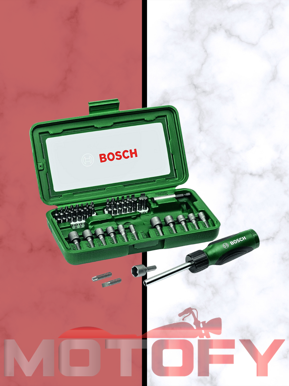 Bosch 46 Parça Cırcır Tornavidalı Vidalama ve Lokma Uçlu Aksesuar Seti