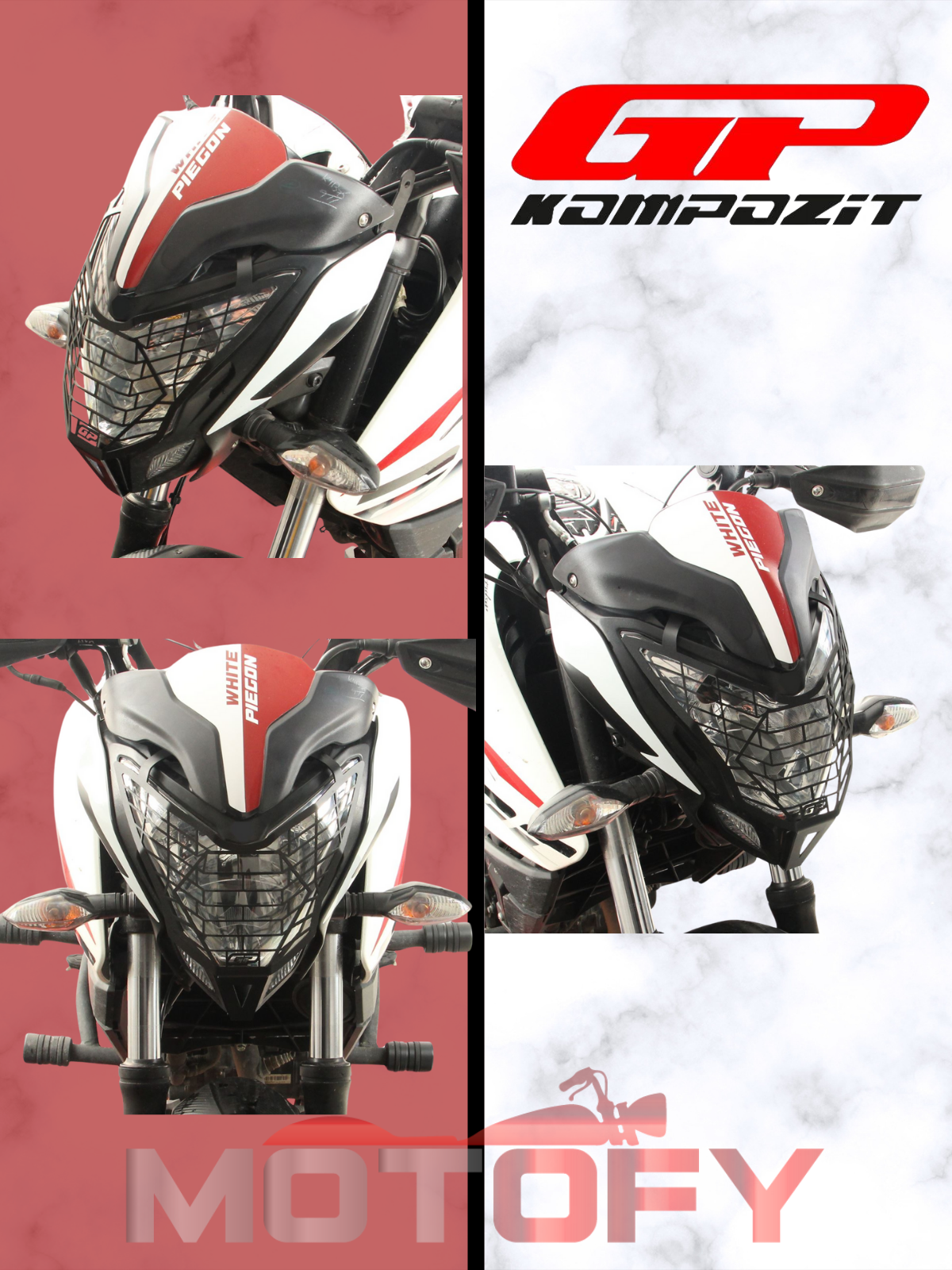 GP Kompozit Bajaj Pulsar NS 200 2011-2024 Uyumlu Far Koruma Siyah 