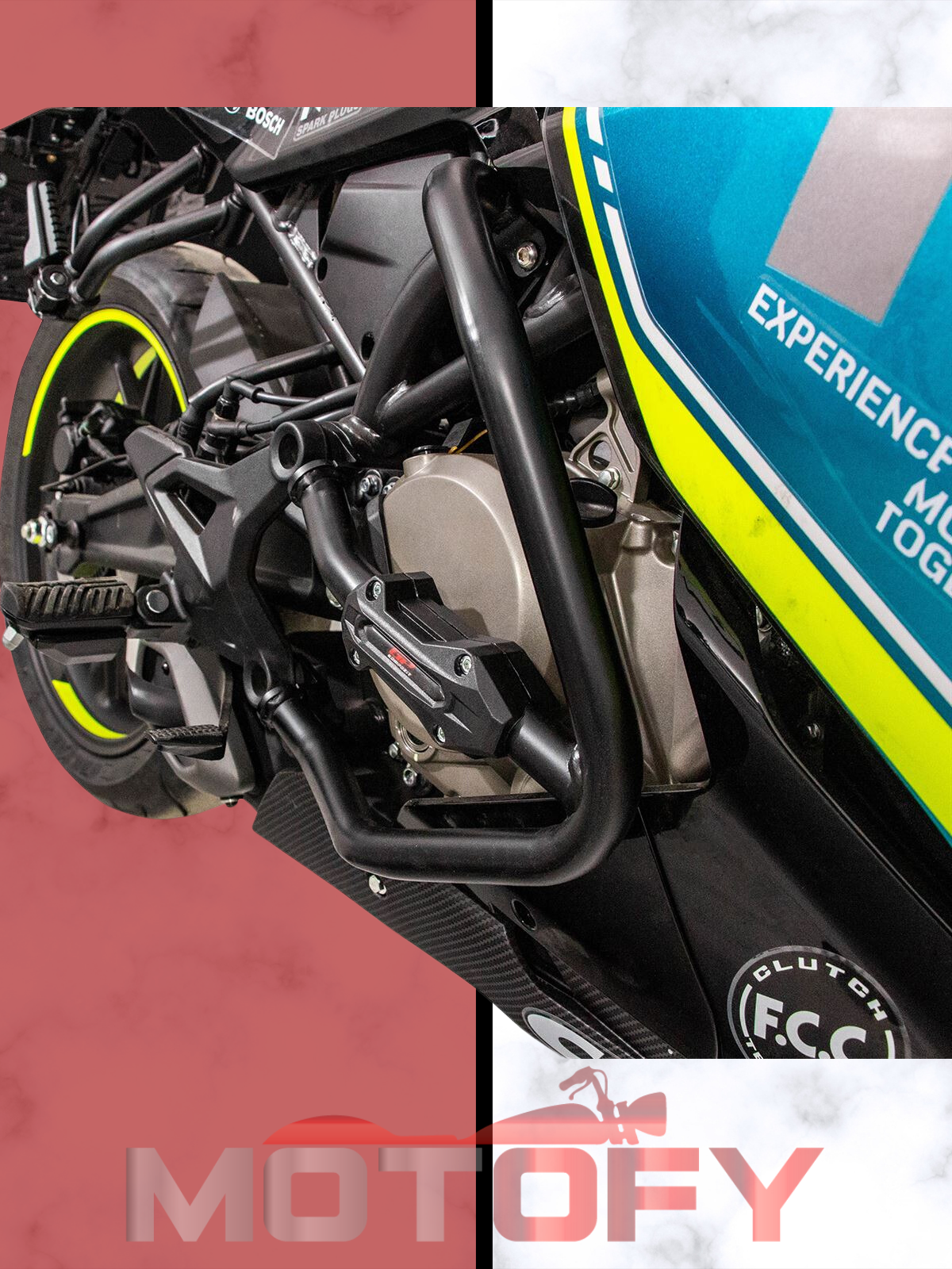 GP Kompozit CF Moto 250 SR 2020-2024 Uyumlu Motor Koruma Demiri Siyah
