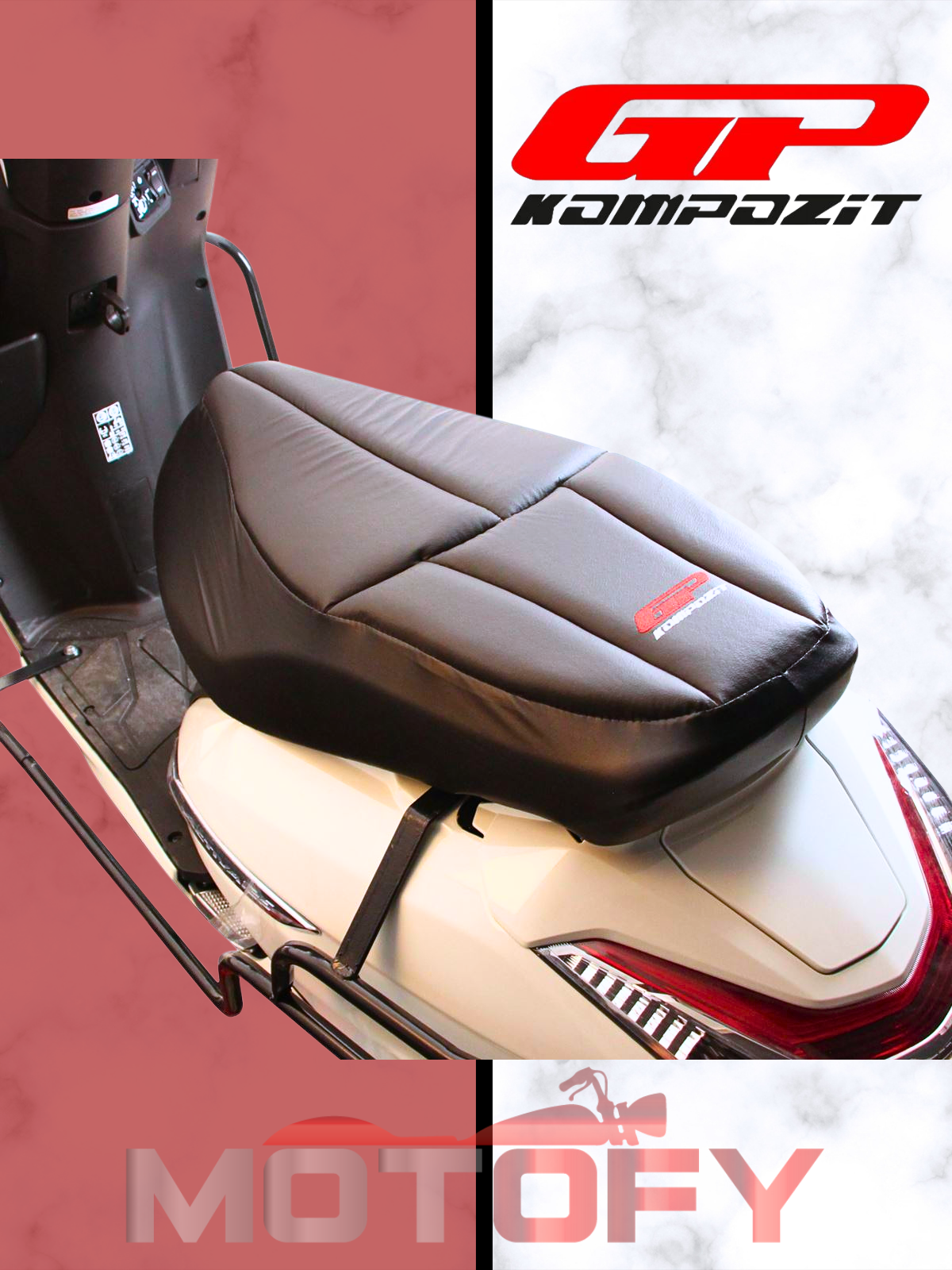GP Kompozit Honda Activa 2017-2024 Uyumlu Motosiklet Konfor Sele Kılıfı Siyah