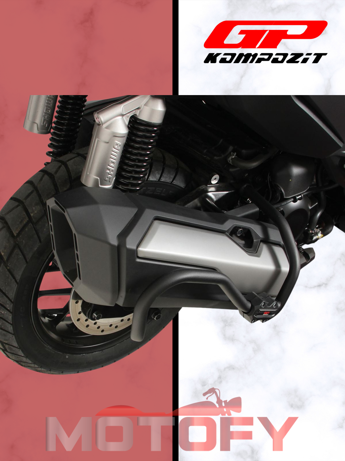 GP Kompozit Honda ADV 350 2023-2024 Uyumlu Egzoz Koruma Demiri Siyah
