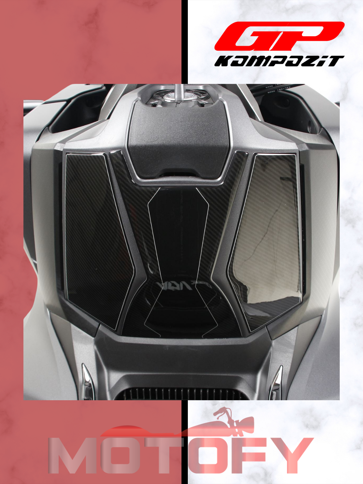 GP Kompozit Honda ADV 350 2023-2024 Uyumlu Tank Pad Seti Karbon