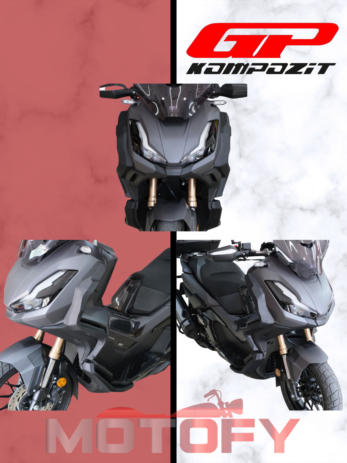 GP Kompozit Honda ADV 350 2023-2024 Uyumlu Alt Bacak Koruma Siyah