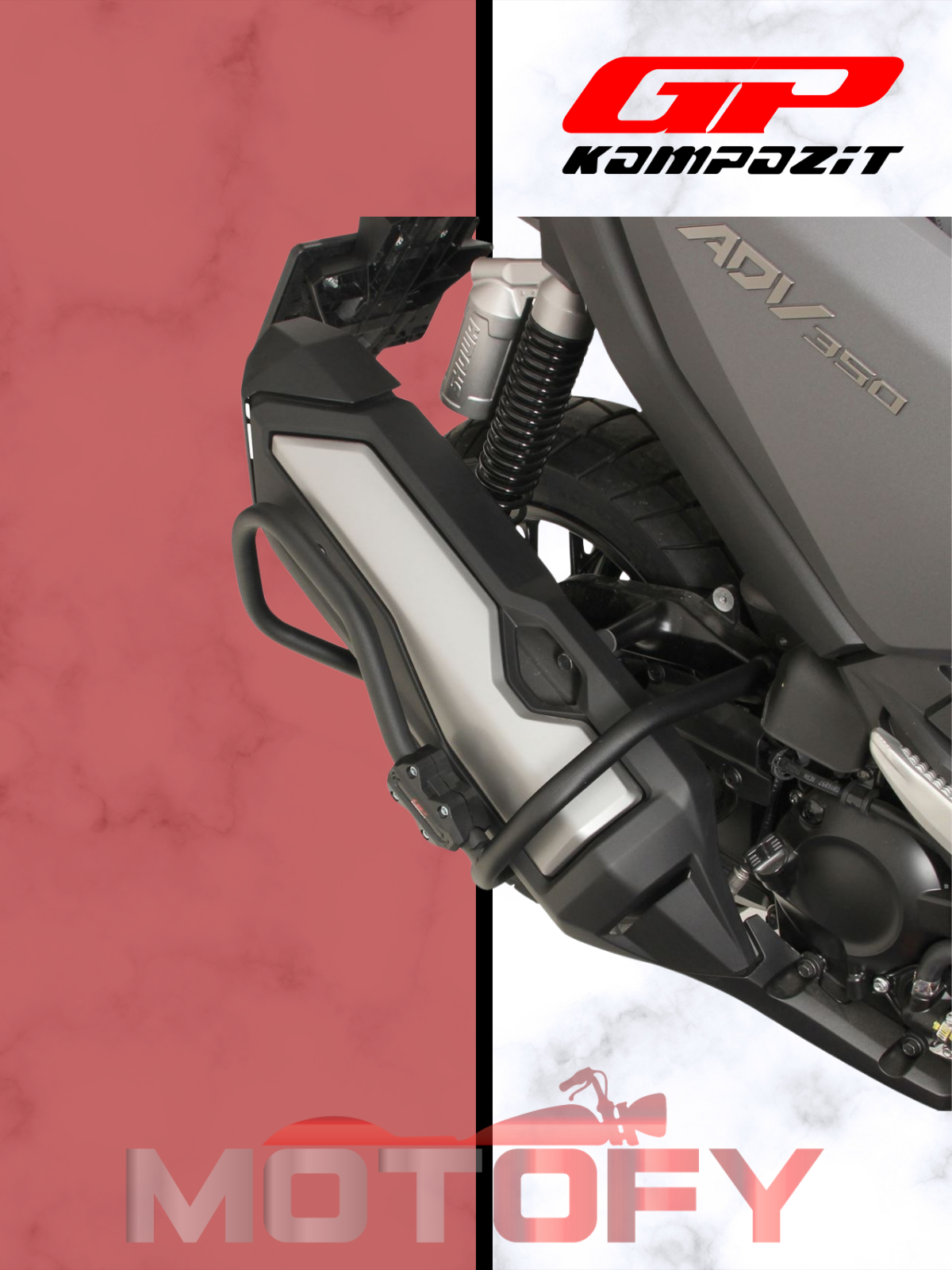 GP Kompozit Honda ADV 350 2023-2024 Uyumlu Egzoz Koruma Demiri Siyah