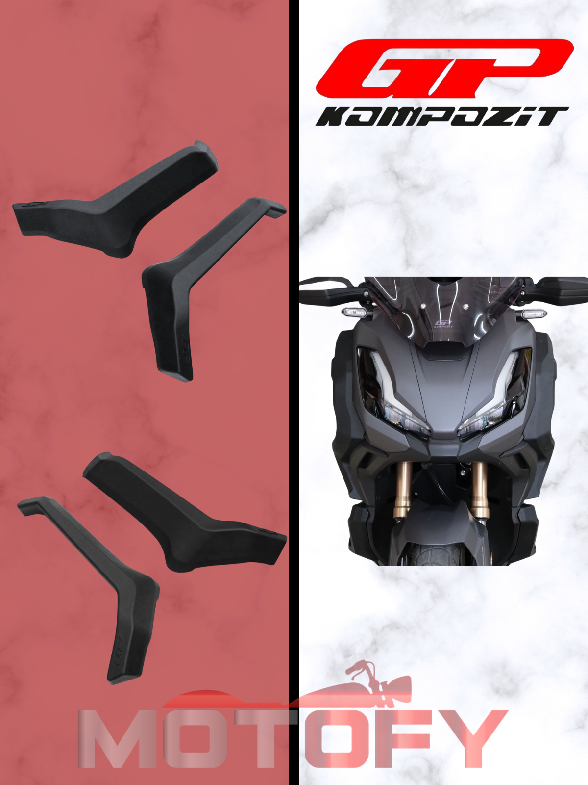 GP Kompozit Honda ADV 350 2023-2024 Uyumlu Alt Bacak Koruma Siyah