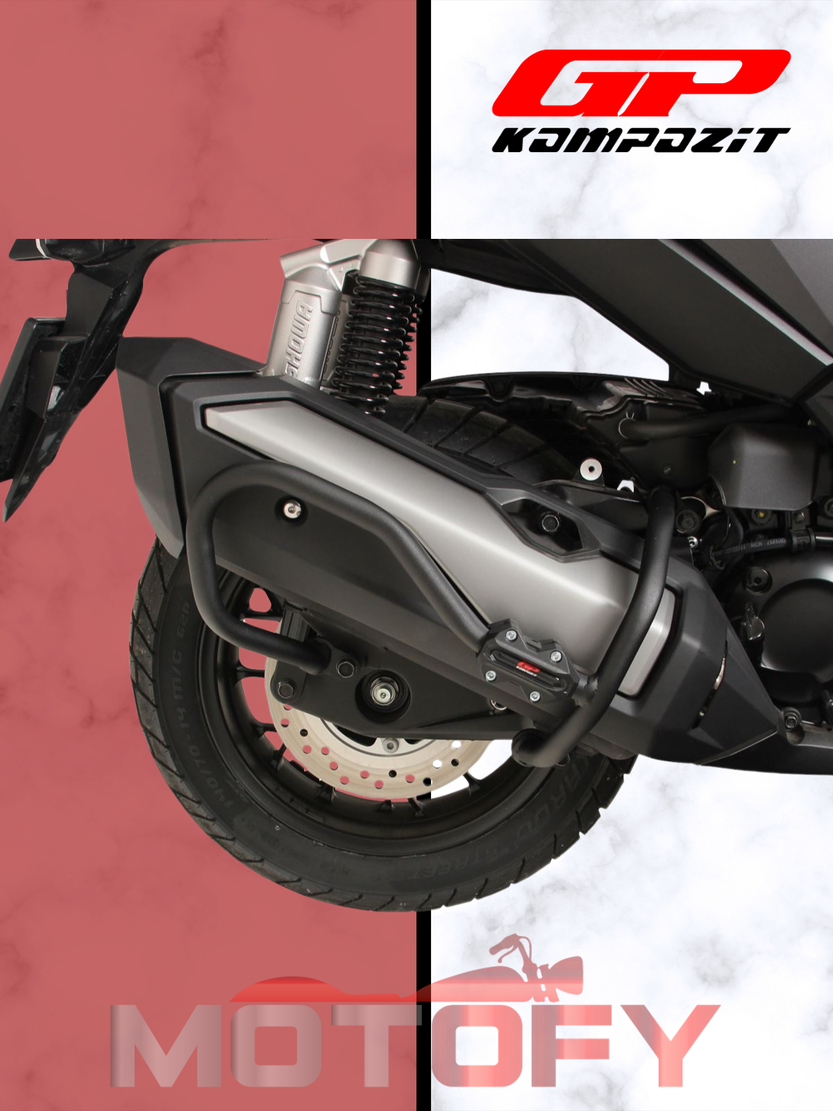 GP Kompozit Honda ADV 350 2023-2024 Uyumlu Egzoz Koruma Demiri Siyah
