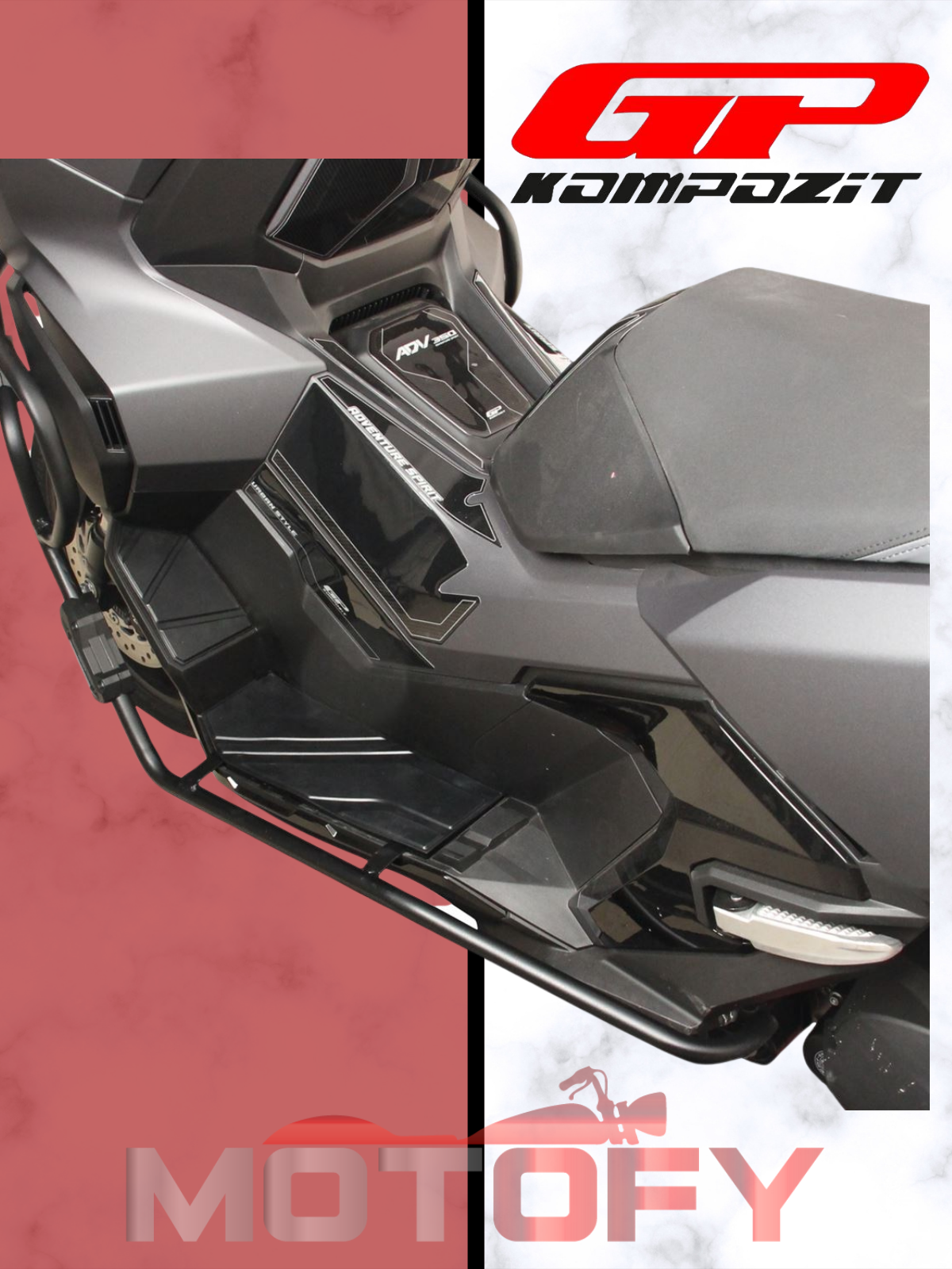 GP Kompozit Honda ADV 350 2023-2024 Uyumlu Motor Koruma Demiri Siyah