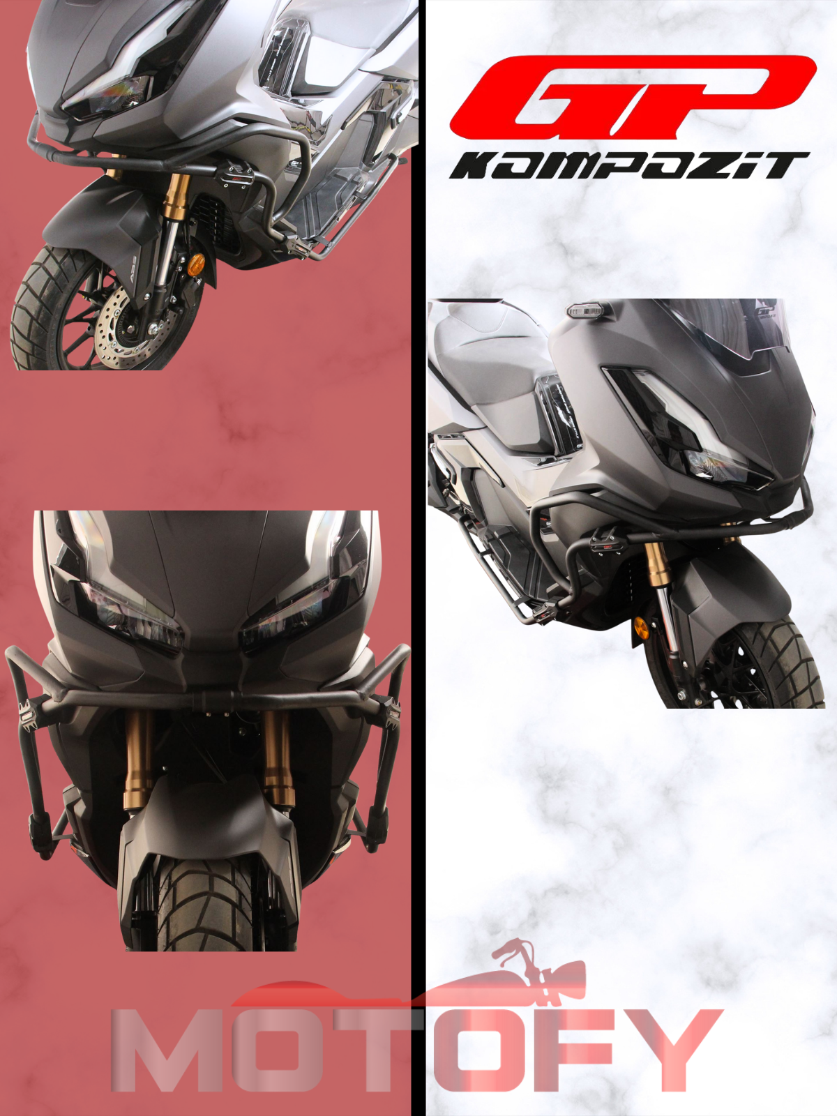 GP Kompozit Honda ADV 350 2023-2024 Uyumlu Motor Koruma Demiri Siyah