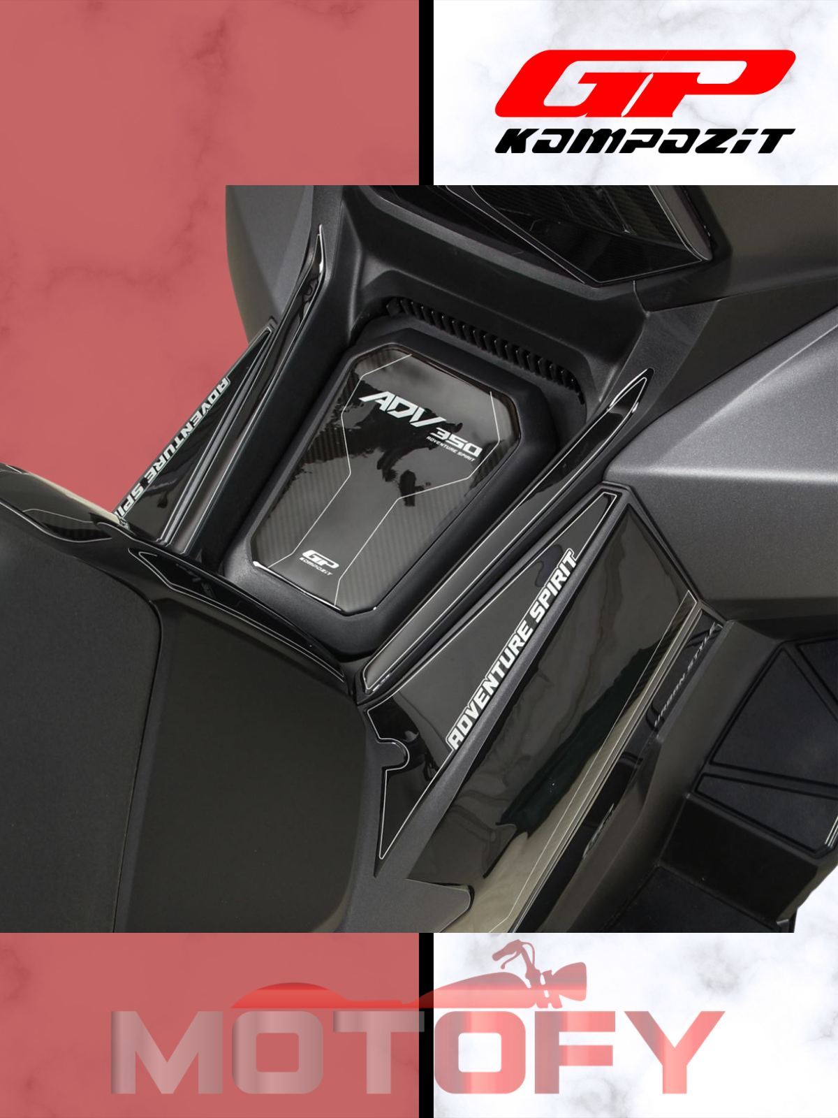 GP Kompozit Honda ADV 350 2023-2024 Uyumlu Tank Pad Seti Karbon