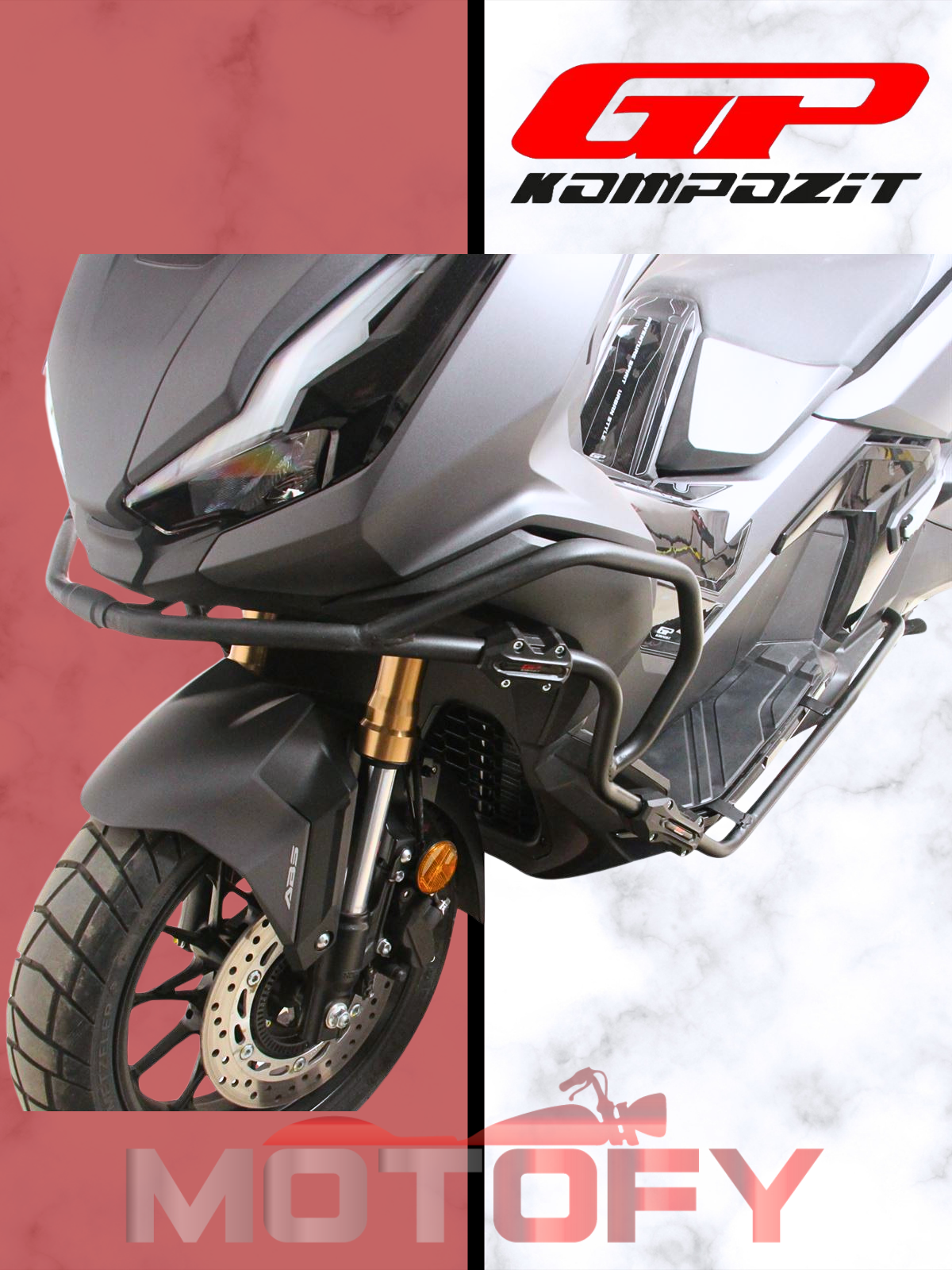 GP Kompozit Honda ADV 350 2023-2024 Uyumlu Motor Koruma Demiri Siyah