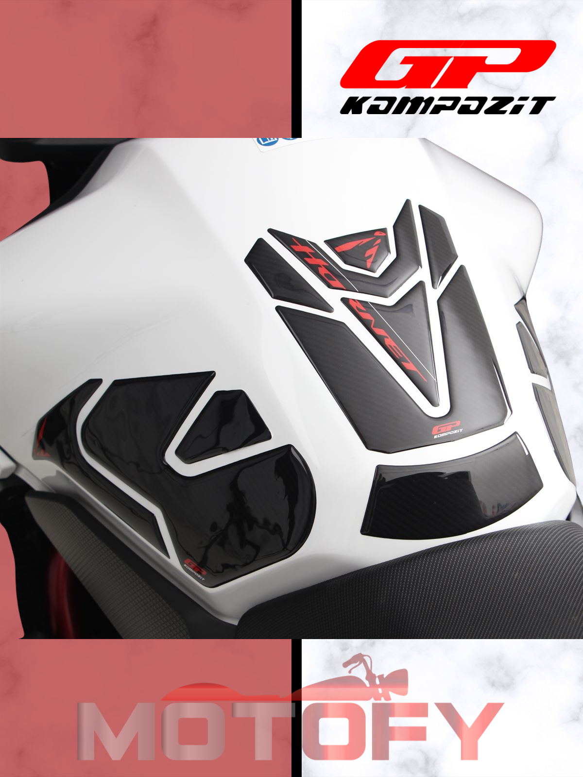 GP Kompozit Honda CB750 Hornet 2023-2024 Tank Pad Seti Karbon