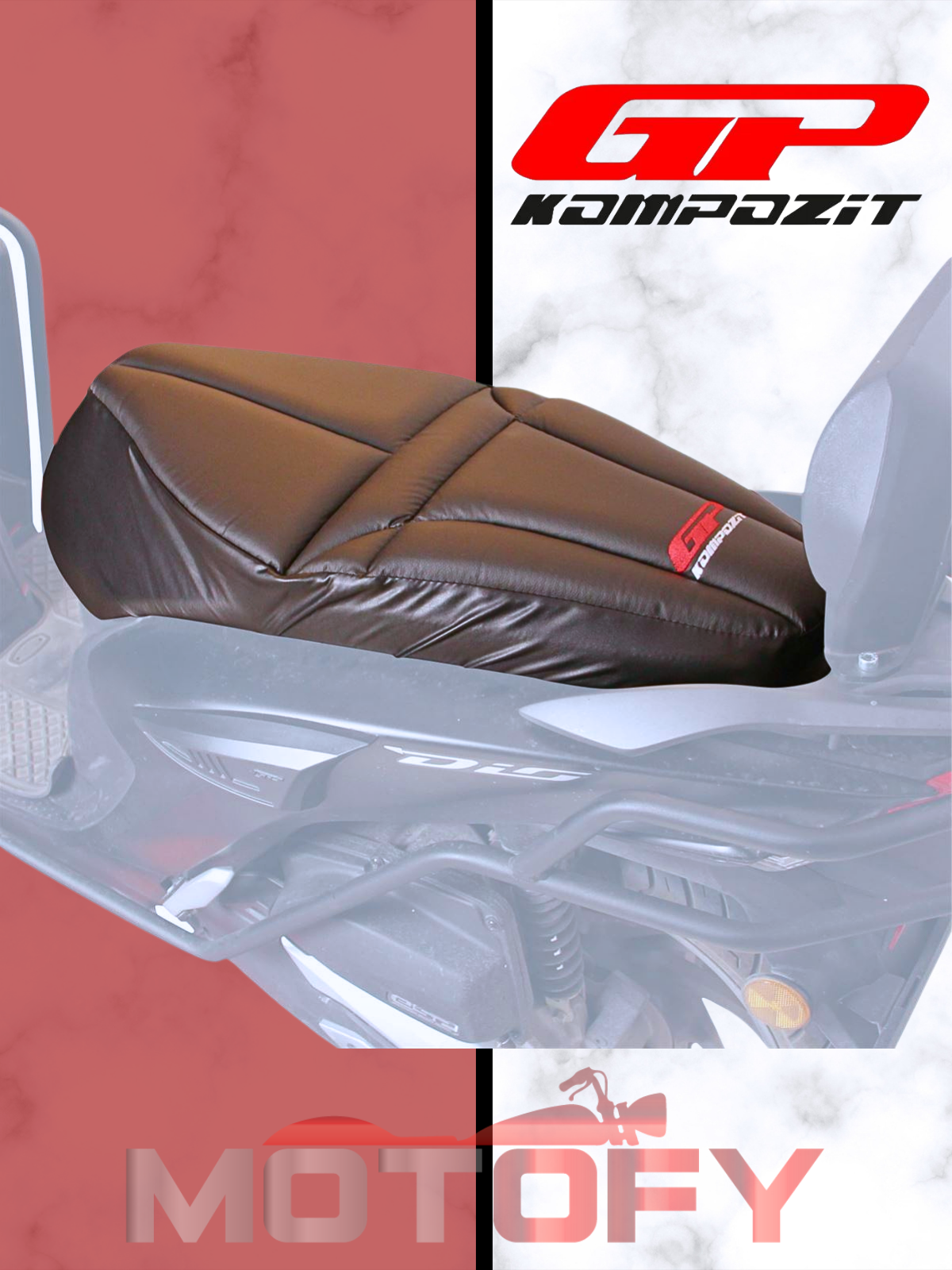 GP Kompozit Honda Dio 2021-2024 Uyumlu Motosiklet Konfor Sele Kılıfı Siyah