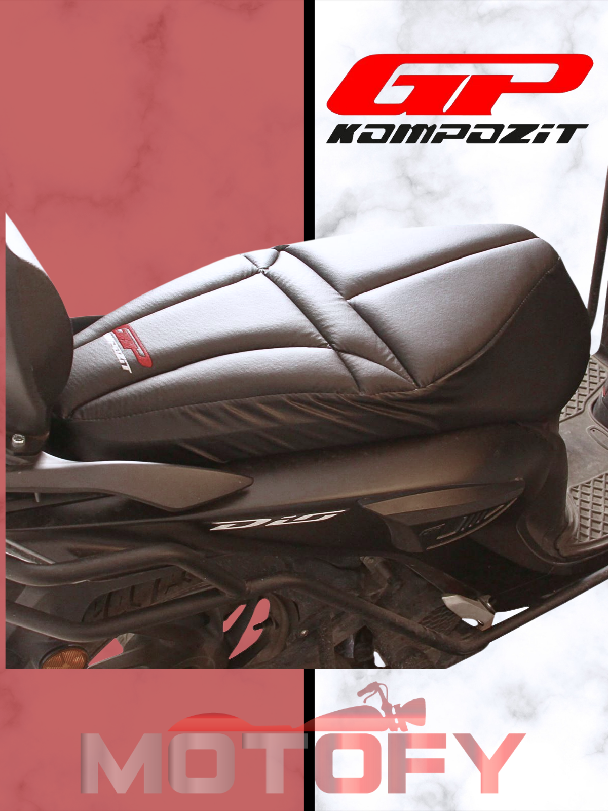 GP Kompozit Honda Dio 2021-2024 Uyumlu Motosiklet Konfor Sele Kılıfı Siyah