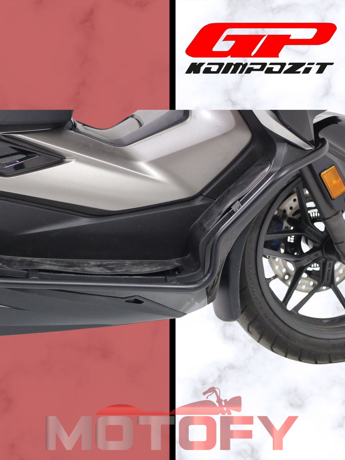 GP Kompozit Honda Forza 250 2018-2022 Uyumlu Yan Koruma Demiri Siyah