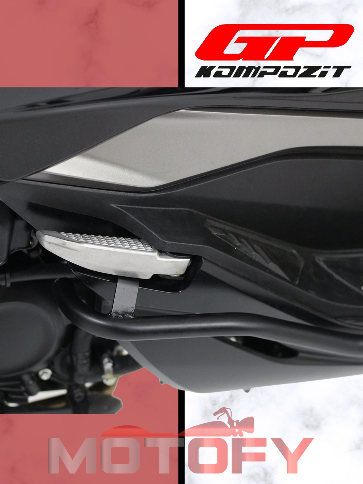 GP Kompozit Honda Forza 250 2018-2022 Uyumlu Yan Koruma Demiri Siyah