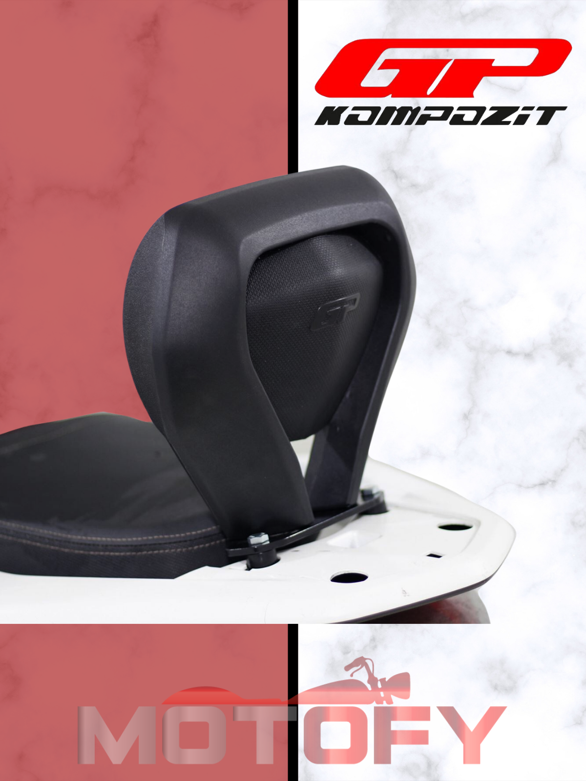 GP Kompozit Honda PCX 125 / 150 2014-2024 Uyumlu Spor Sissy Bar Siyah