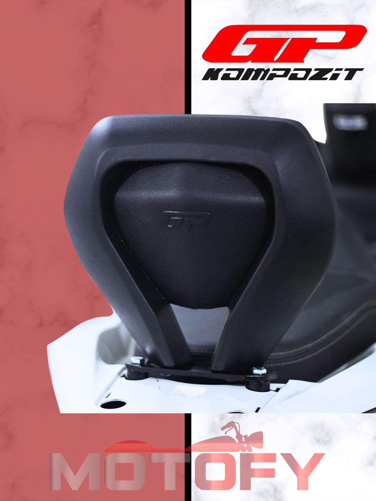 GP Kompozit Honda PCX 125 / 150 2014-2024 Uyumlu Spor Sissy Bar Siyah