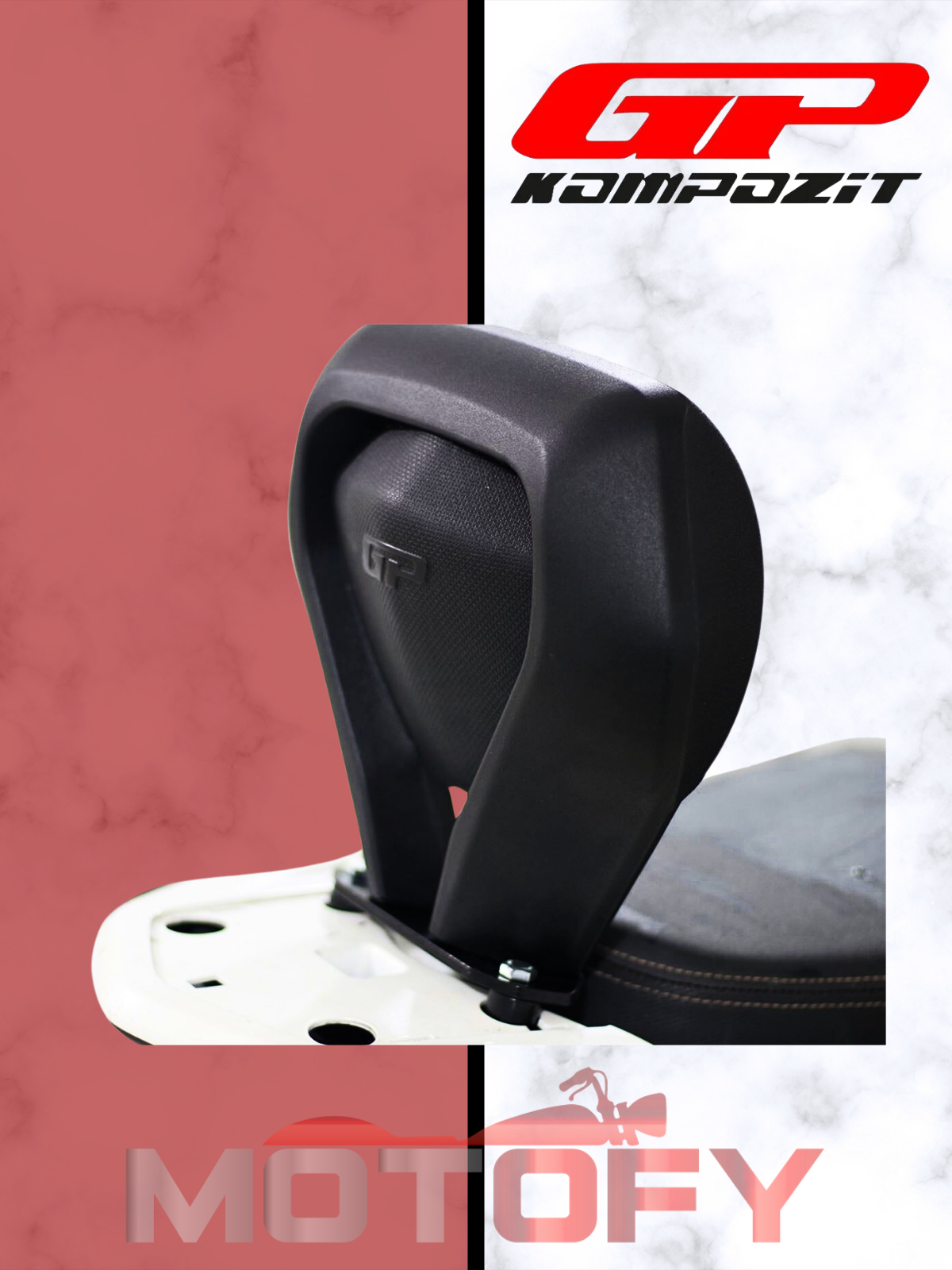 GP Kompozit Honda PCX 125 / 150 2014-2024 Uyumlu Spor Sissy Bar Siyah