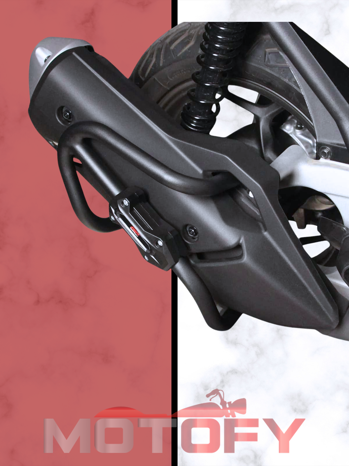 GP Kompozit Honda PCX 125 2021-2024 Uyumlu Egzoz Koruma Demiri Siyah