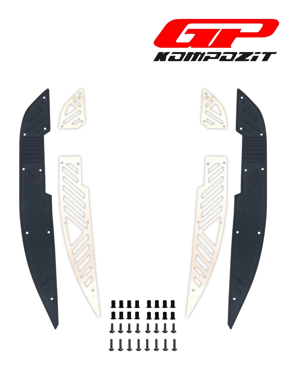 GP KOMPOZİT HONDA PCX 125 2021-2024 UYUMLU KAUÇUK DETAYLI KROM ÖN BASAMAK LASTİĞİ SİYAH-KROM
