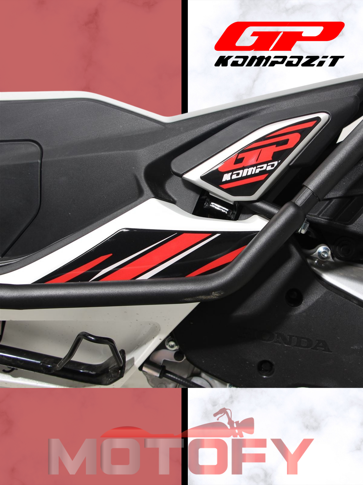 GP Kompozit Honda PCX 125 2021-2024 Uyumlu Artçı Ayak Pad Kırmızı