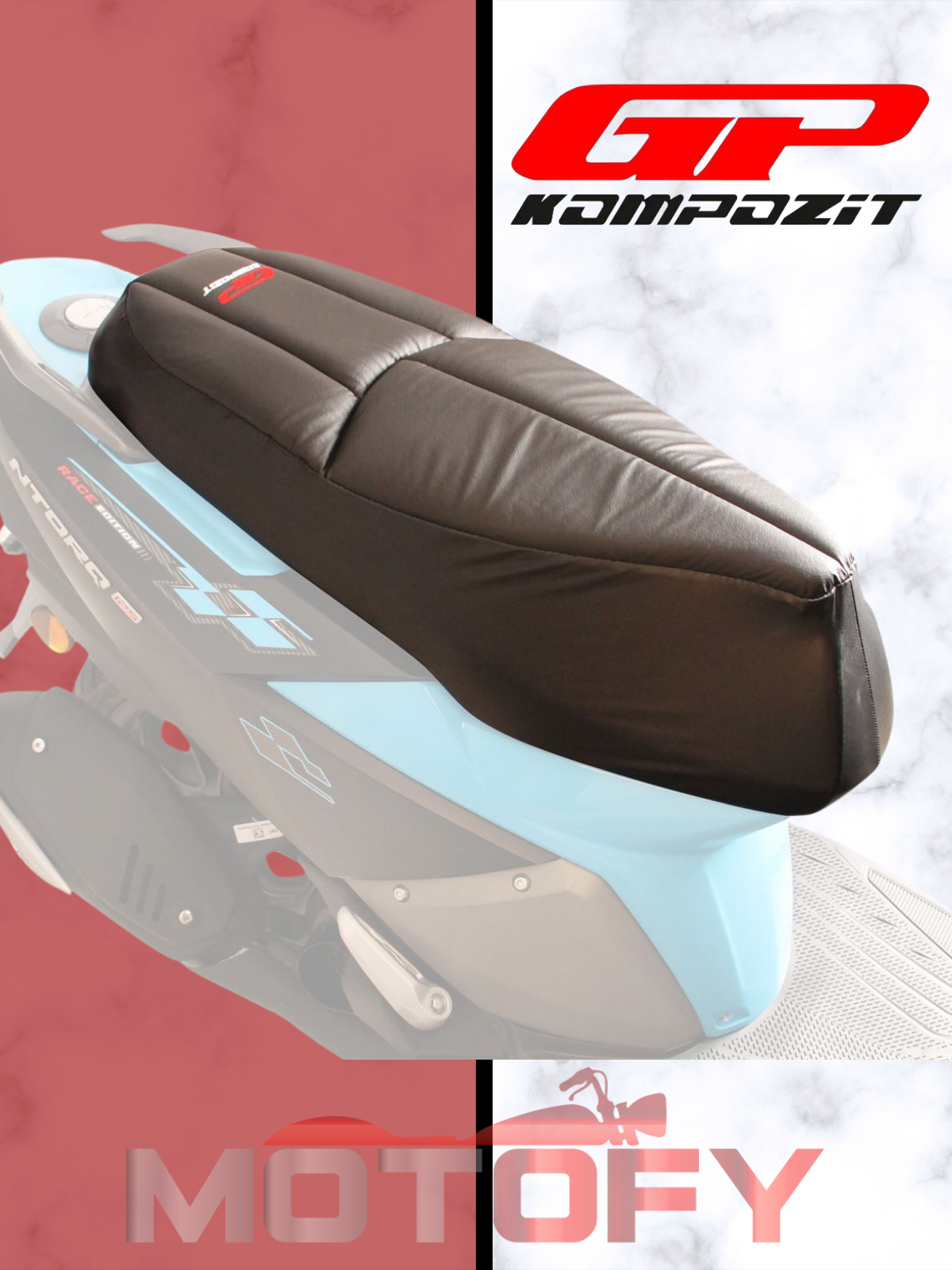 GP Kompozit TVS NTORQ 125 2020-2024 Uyumlu Motosiklet Konfor Sele Kılıfı Siyah