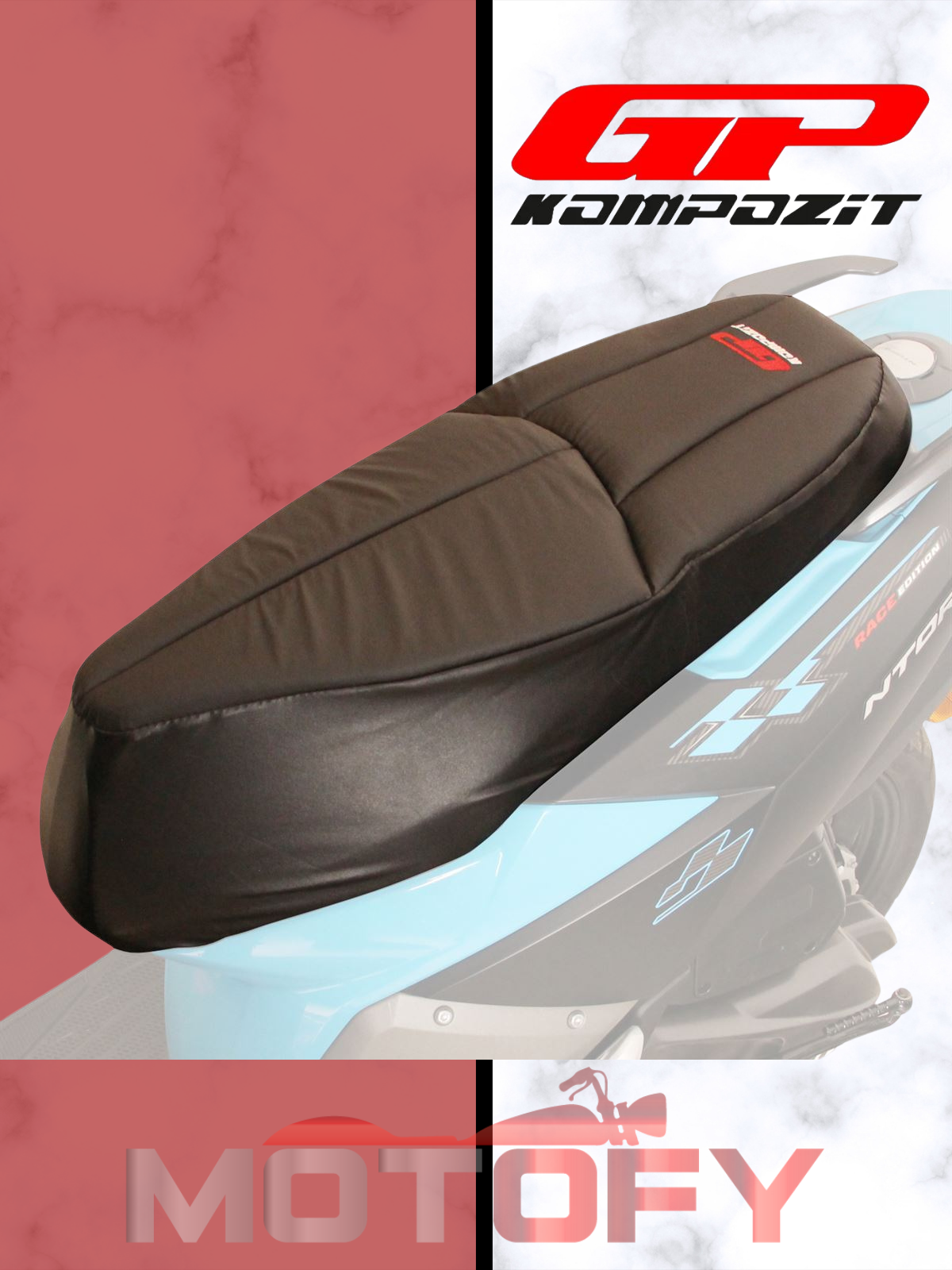 GP Kompozit TVS NTORQ 125 2020-2024 Uyumlu Motosiklet Konfor Sele Kılıfı Siyah