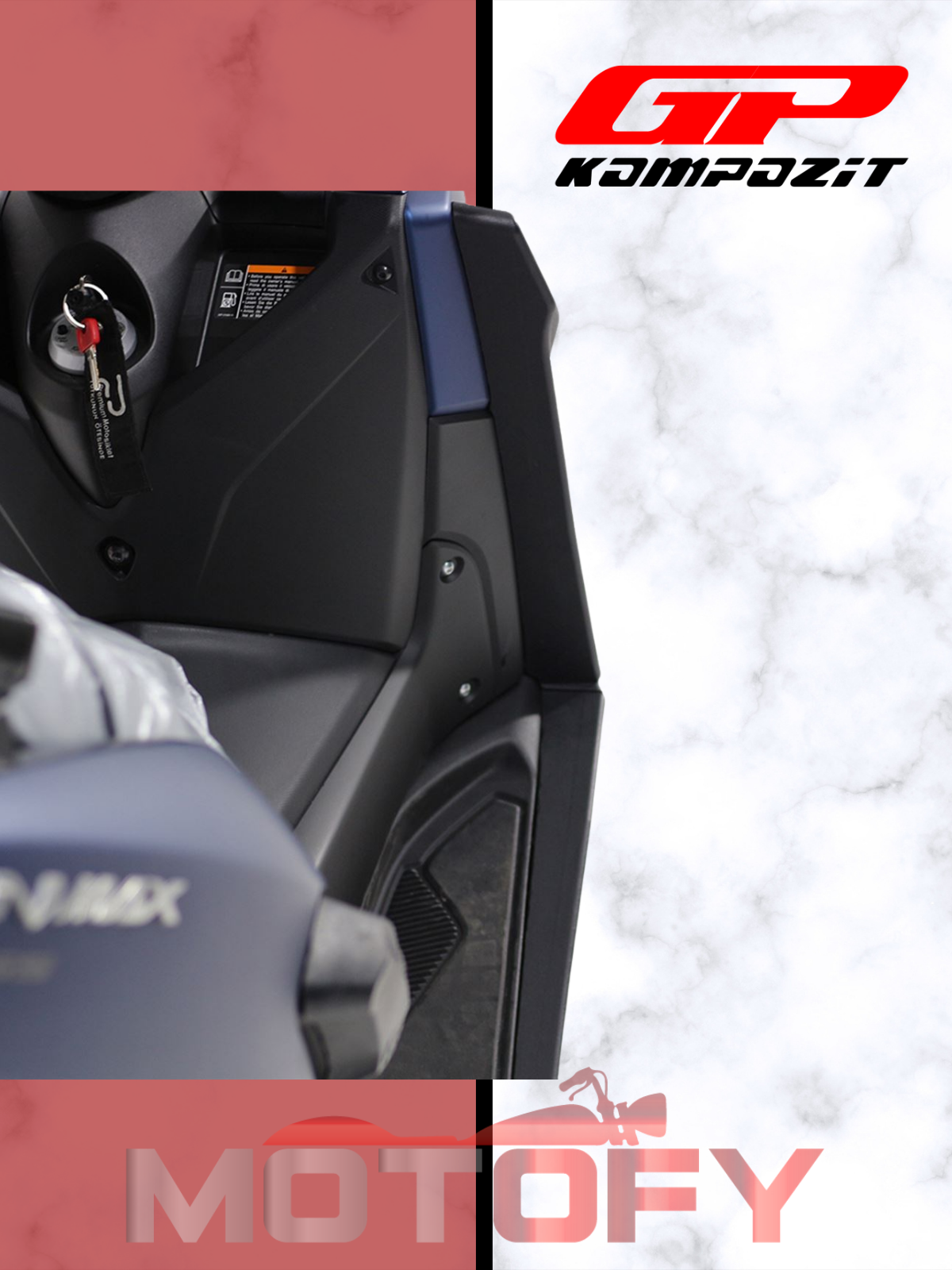 GP Kompozit Yamaha NMAX 125 / 155 2015-2020 Uyumlu Bacak Koruma Siyah
