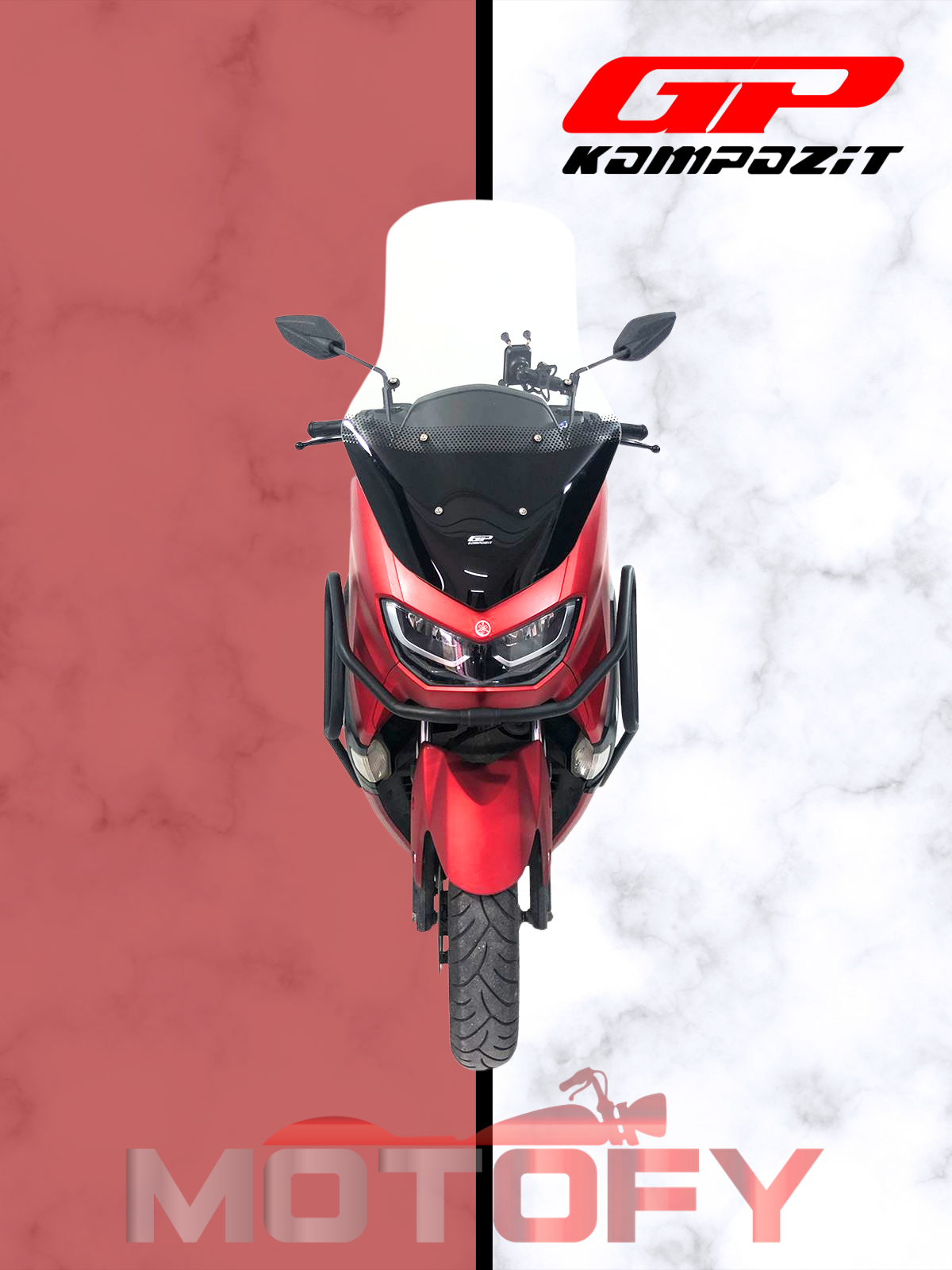 GP Kompozit Yamaha NMAX 125 / 155 2021-2024 Uyumlu Motor Koruma Demiri Siyah