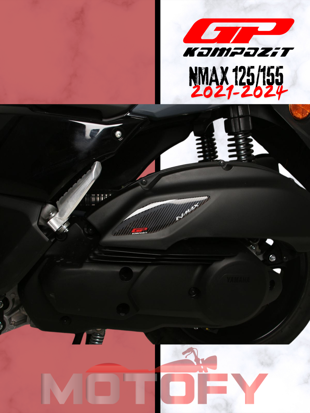 GP Kompozit Yamaha NMAX 125 / 155 2021-2024 Uyumlu Filtre Koruma Pad Gri