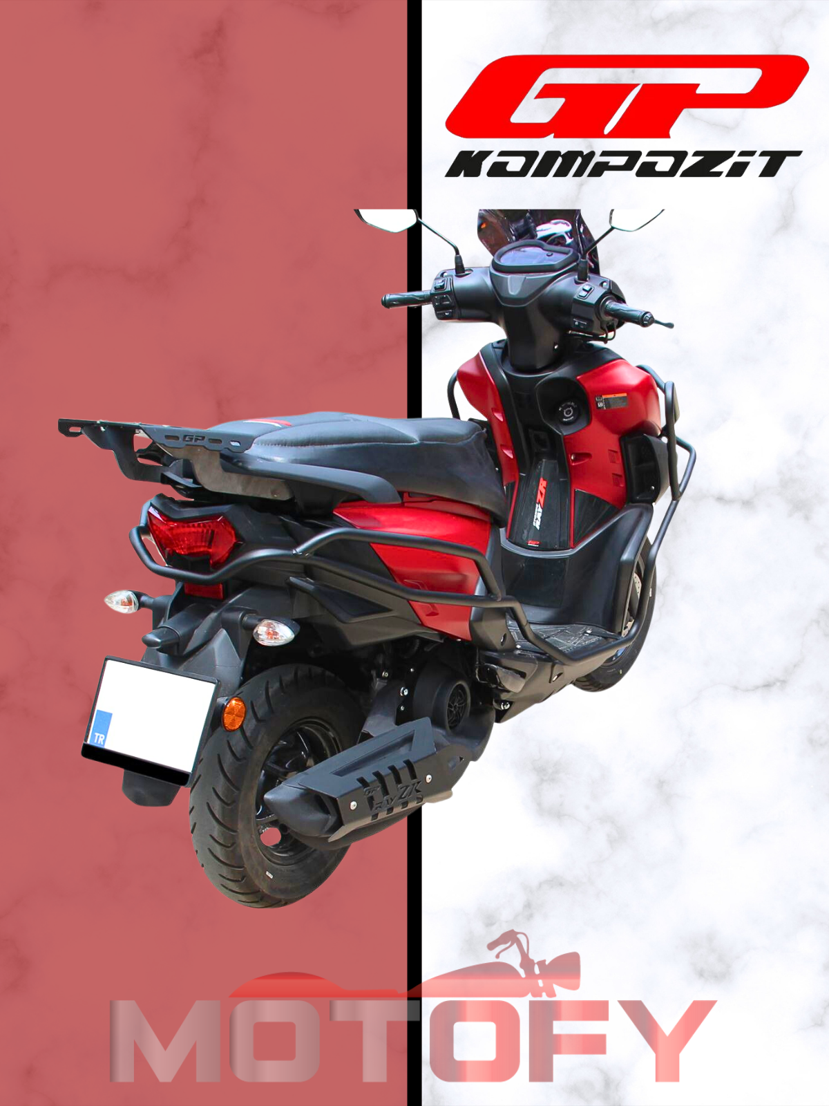 GP Kompozit Yamaha RayZR 2024 Uyumlu Motor Koruma Demiri Siyah