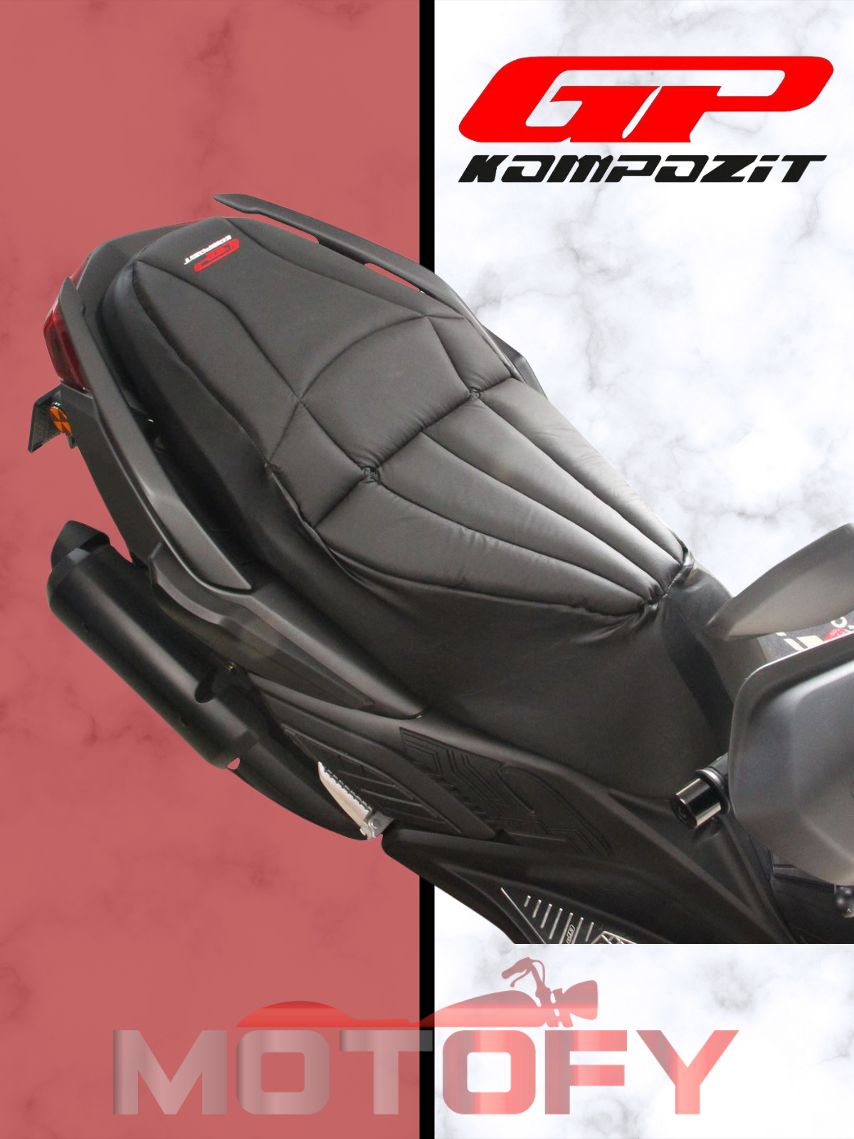GP Kompozit Yamaha XMAX 250-400 2018-2024 Uyumlu Motosiklet Konfor Sele Kılıfı Siyah