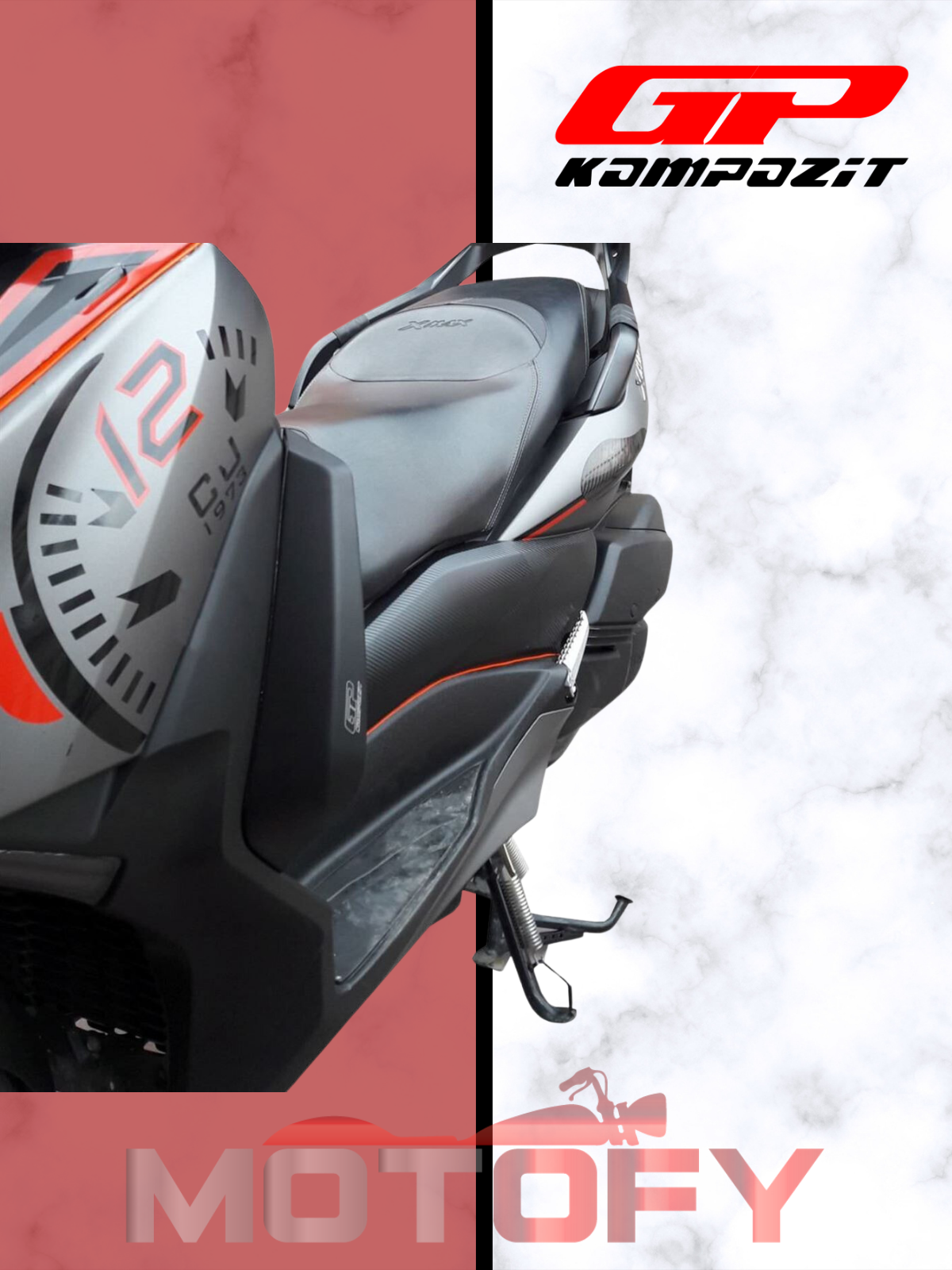 GP Kompozit Yamaha XMAX 250-400 2018-2022 Uyumlu Bacak Koruma Fiber
