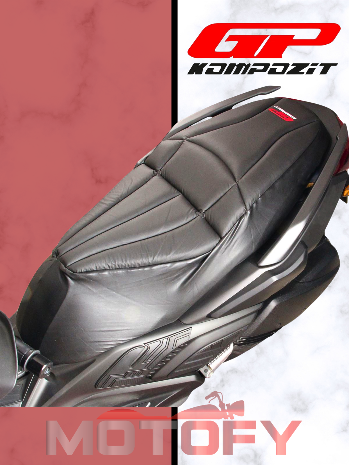 GP Kompozit Yamaha XMAX 250-400 2018-2024 Uyumlu Motosiklet Konfor Sele Kılıfı Siyah
