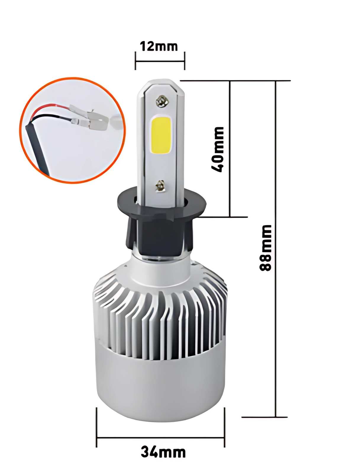 H1 LED FAR AMPÜLÜ TAKIMI 72W 8400 LÜMEN (2 ADET)