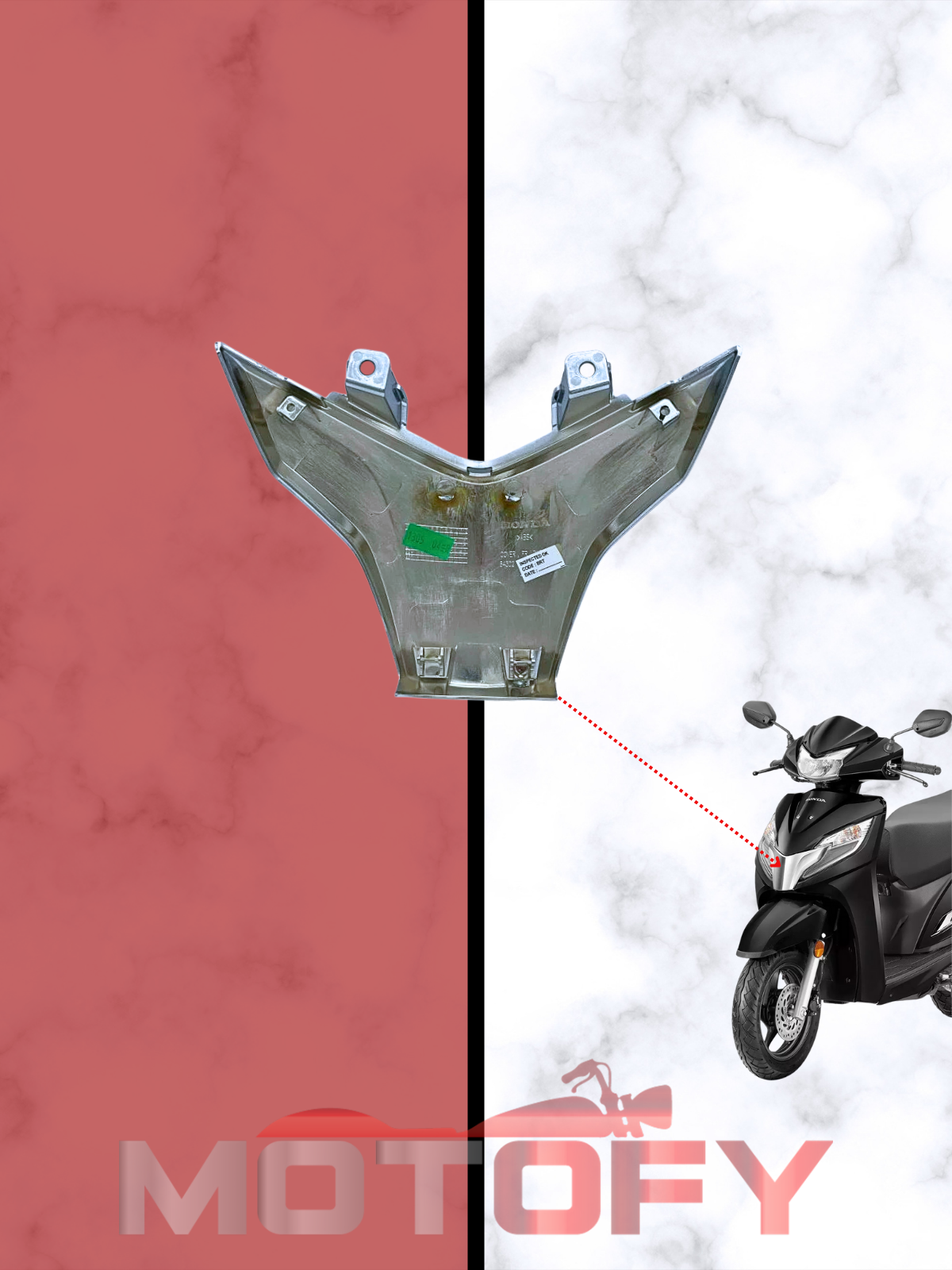 HONDA ACTİVA 125 2023 - 2024 ÖN PANEL SİNYALLER ARASI DEKOR KAPAĞI NİKEL ORİJİNAL - 64302-K0L-D00