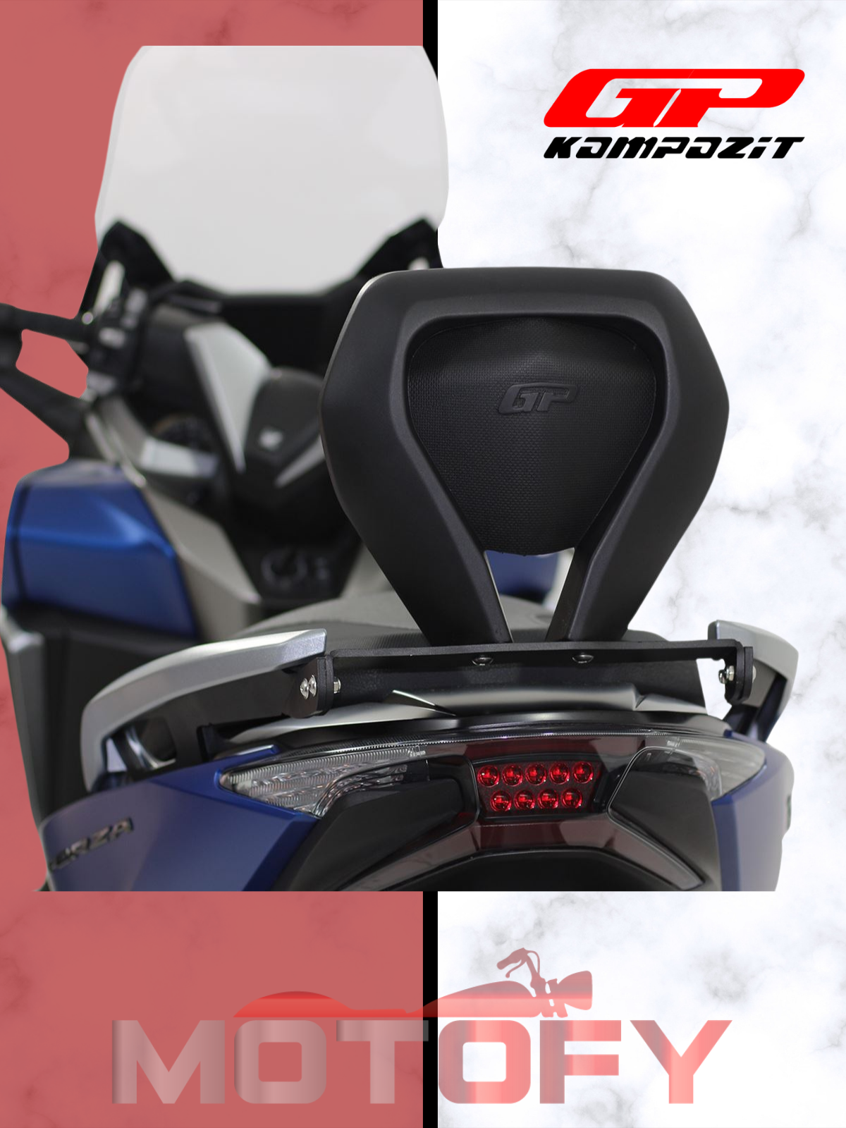 Honda Forza 250 2021-2022 Uyumlu Sissy Bar Siyah