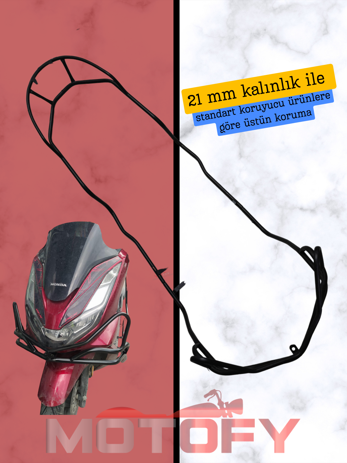 Honda Pcx 125 2021-2023 Koruma Demiri 21mm Kalın Pcx Ön Arka Takım Koruma Demiri