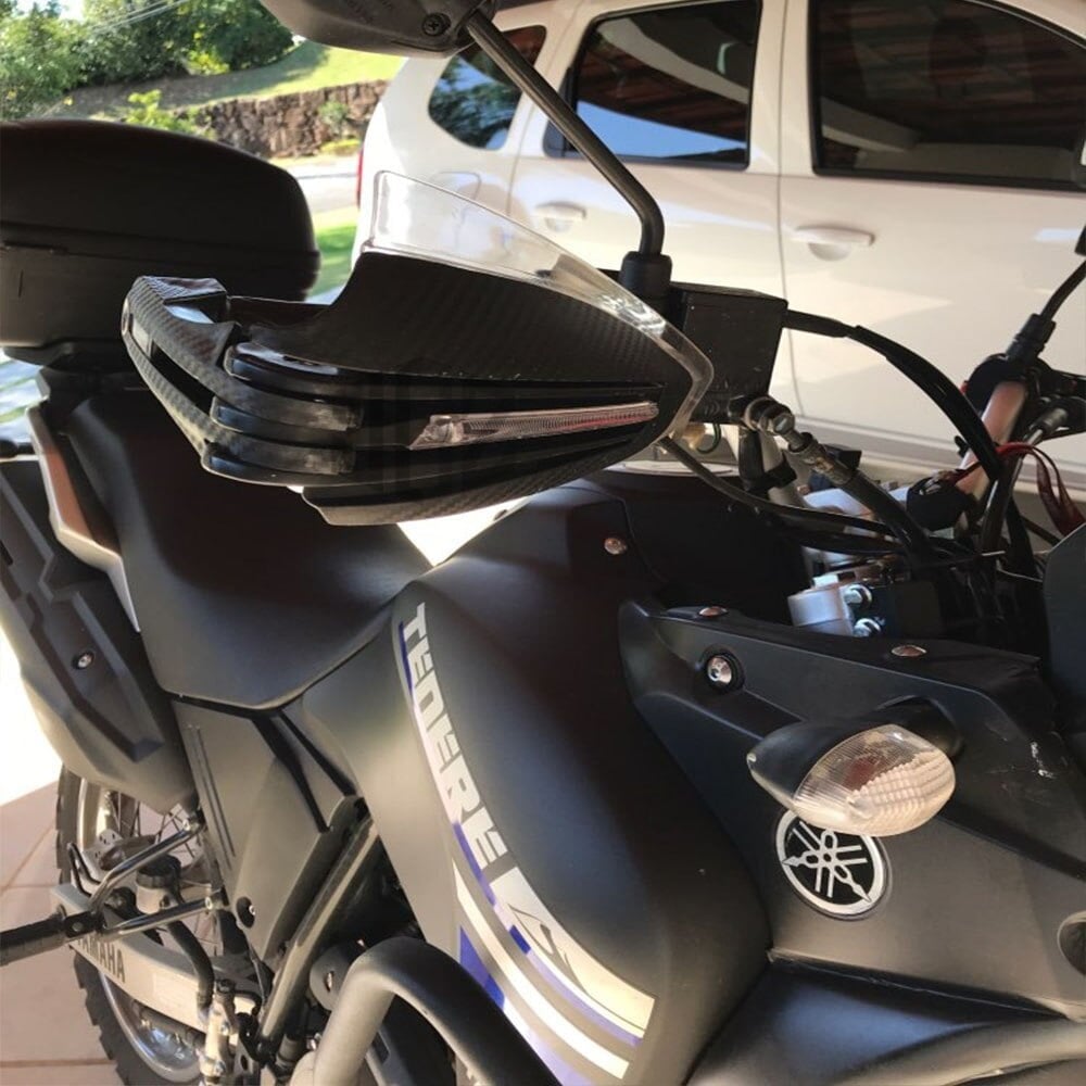 KNMASTER HG-1000 Çift Ledli Karbon Motosiklet Elcik Koruma SİNYAL VE GÜNDÜZ LEDİ ÖZELLİKLİ
