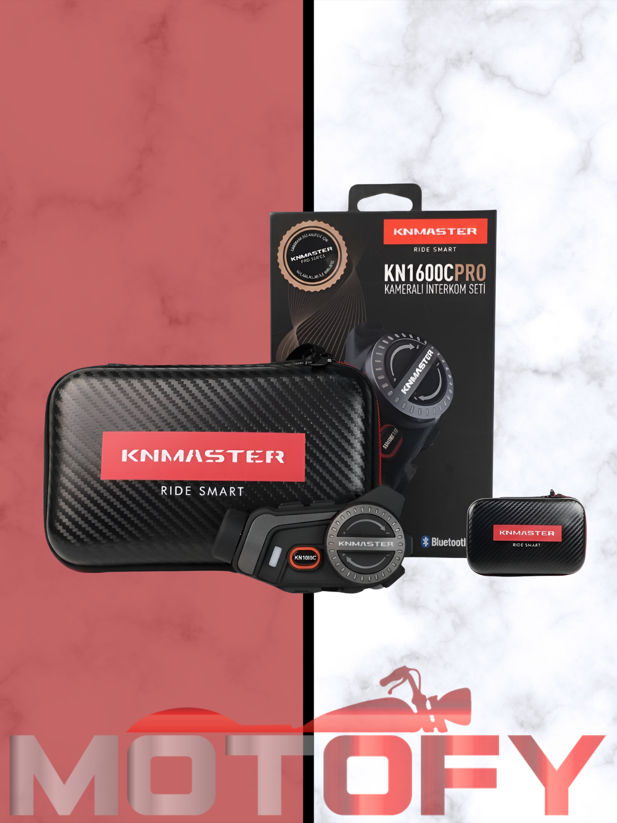 KNMASTER KN1600C PRO KAMERALI MOTOSİKLET KASK İNTERKOMU BLUETOOTH INTERCOM KULAKLIK SETİ