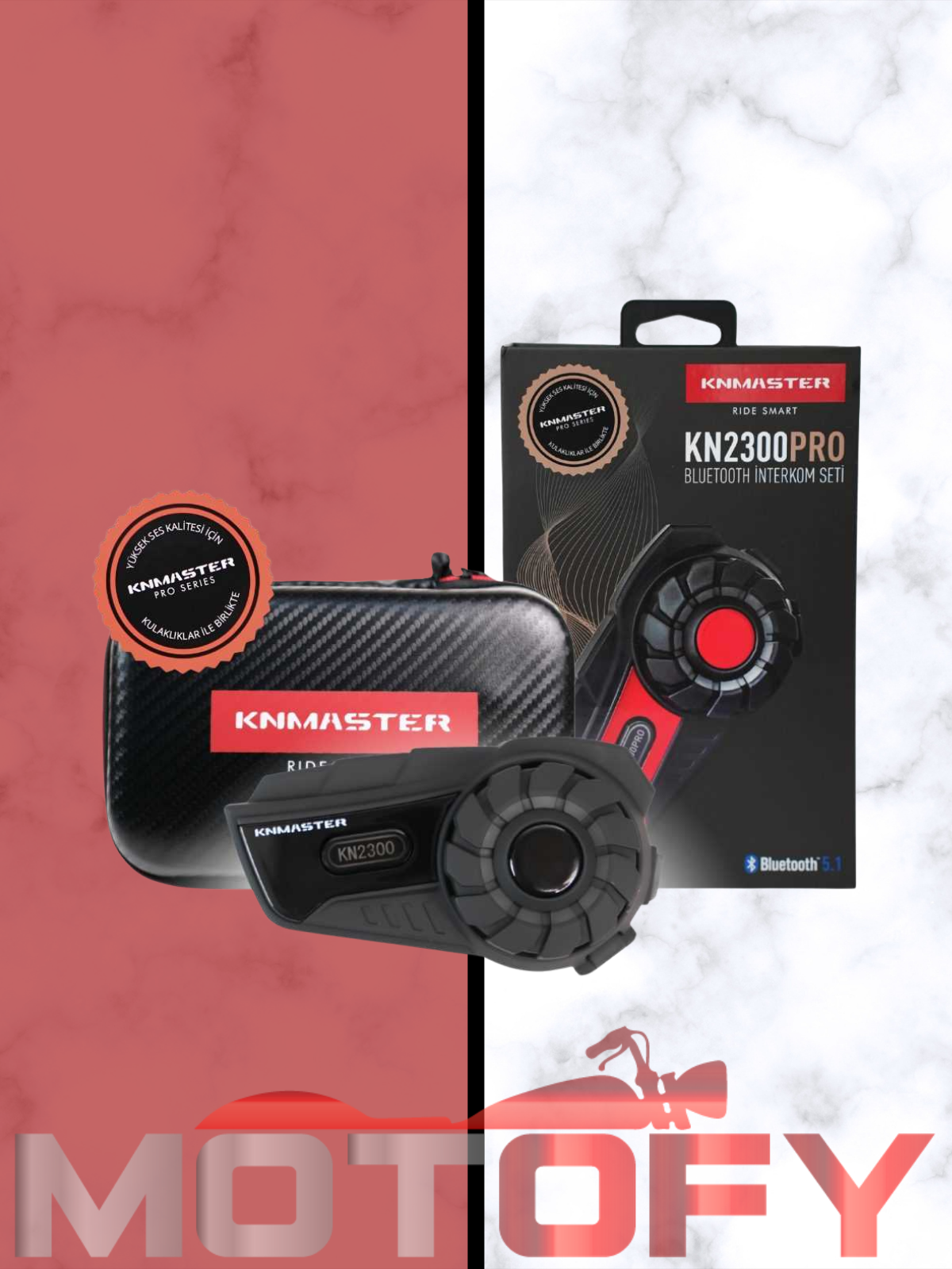 KNMASTER KN2300 PRO MOTOSİKLET KASK İNTERKOMU BLUETOOTH INTERCOM KULAKLIK SETİ