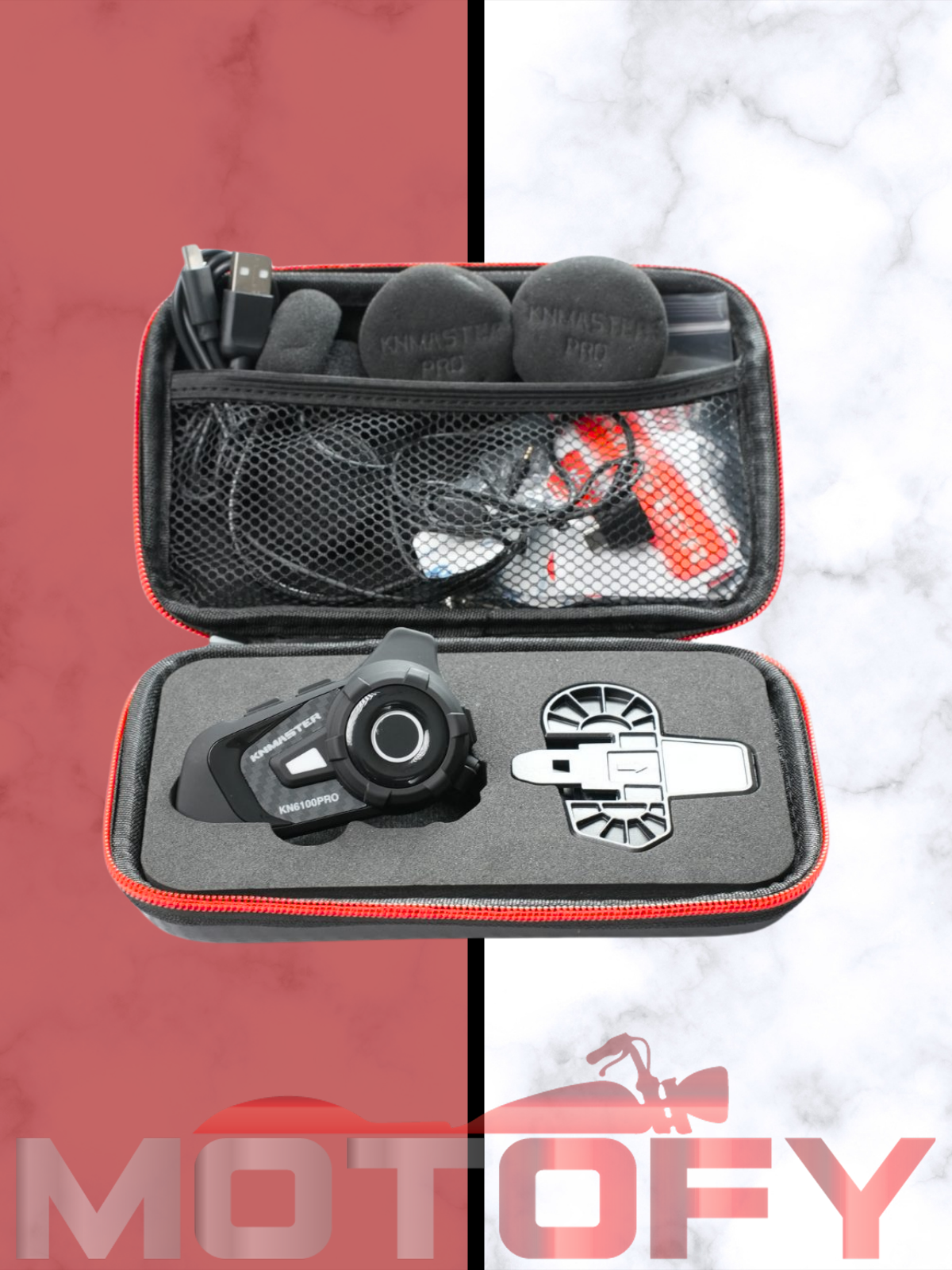 KNMASTER KN6100 PRO 2.NESİL KARBON MOTOSİKLET KASK İNTERKOM BLUETOOTH INTERCOM KULAKLIK SETİ