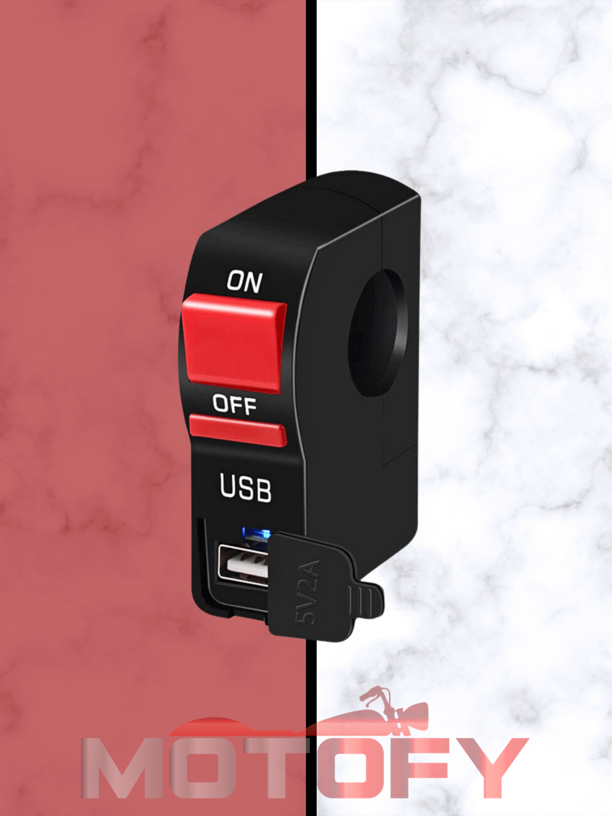 MOTOSİKLET SİS FARI AÇ KAPA DÜĞMESİ KIRMIZI BUTONU - GİDONA TAKILABİLİR USB ŞARJ DESTEKLİ-GİRİŞLİ