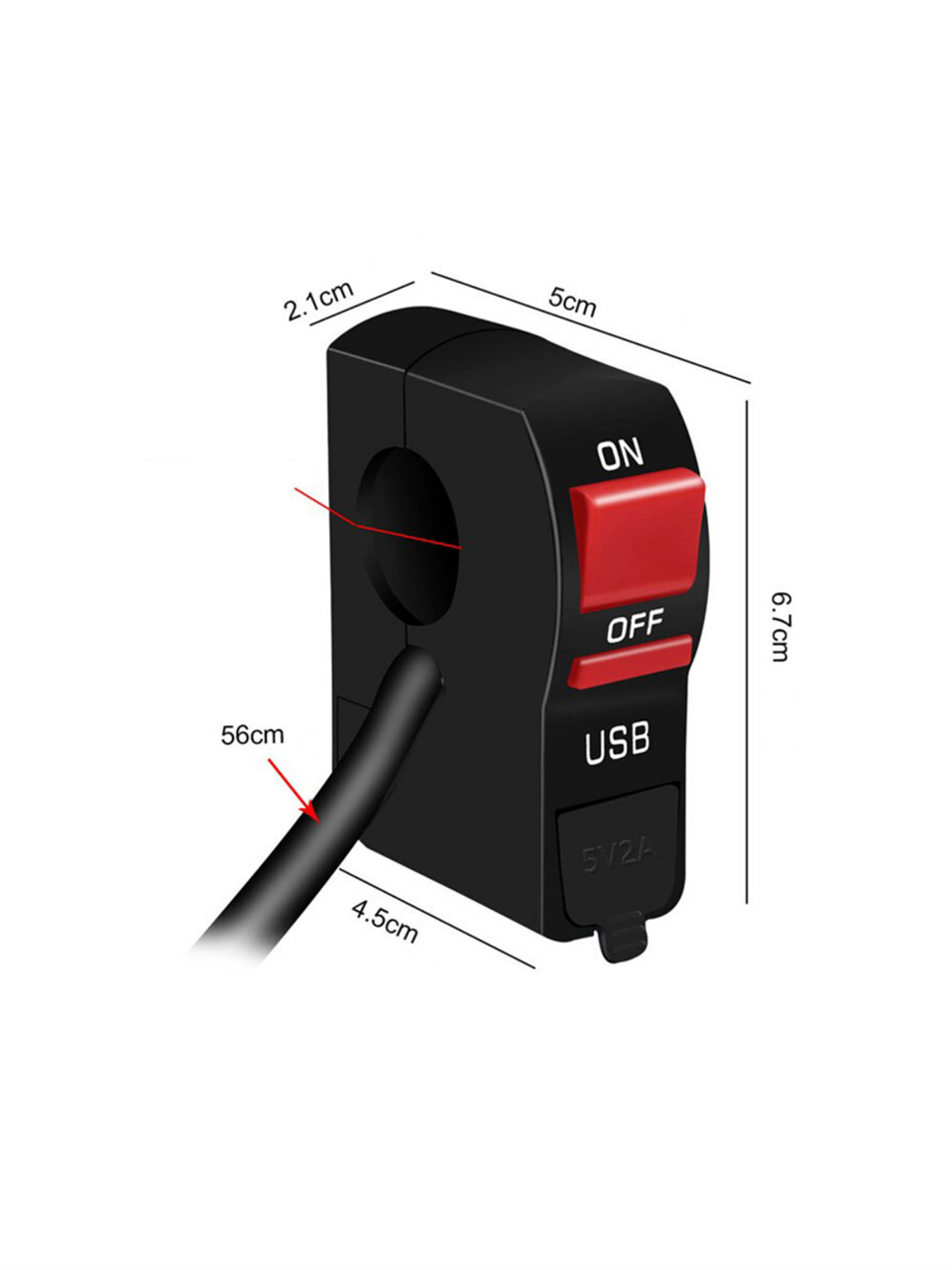 MOTOSİKLET SİS FARI AÇ KAPA DÜĞMESİ KIRMIZI BUTONU - GİDONA TAKILABİLİR USB ŞARJ DESTEKLİ-GİRİŞLİ